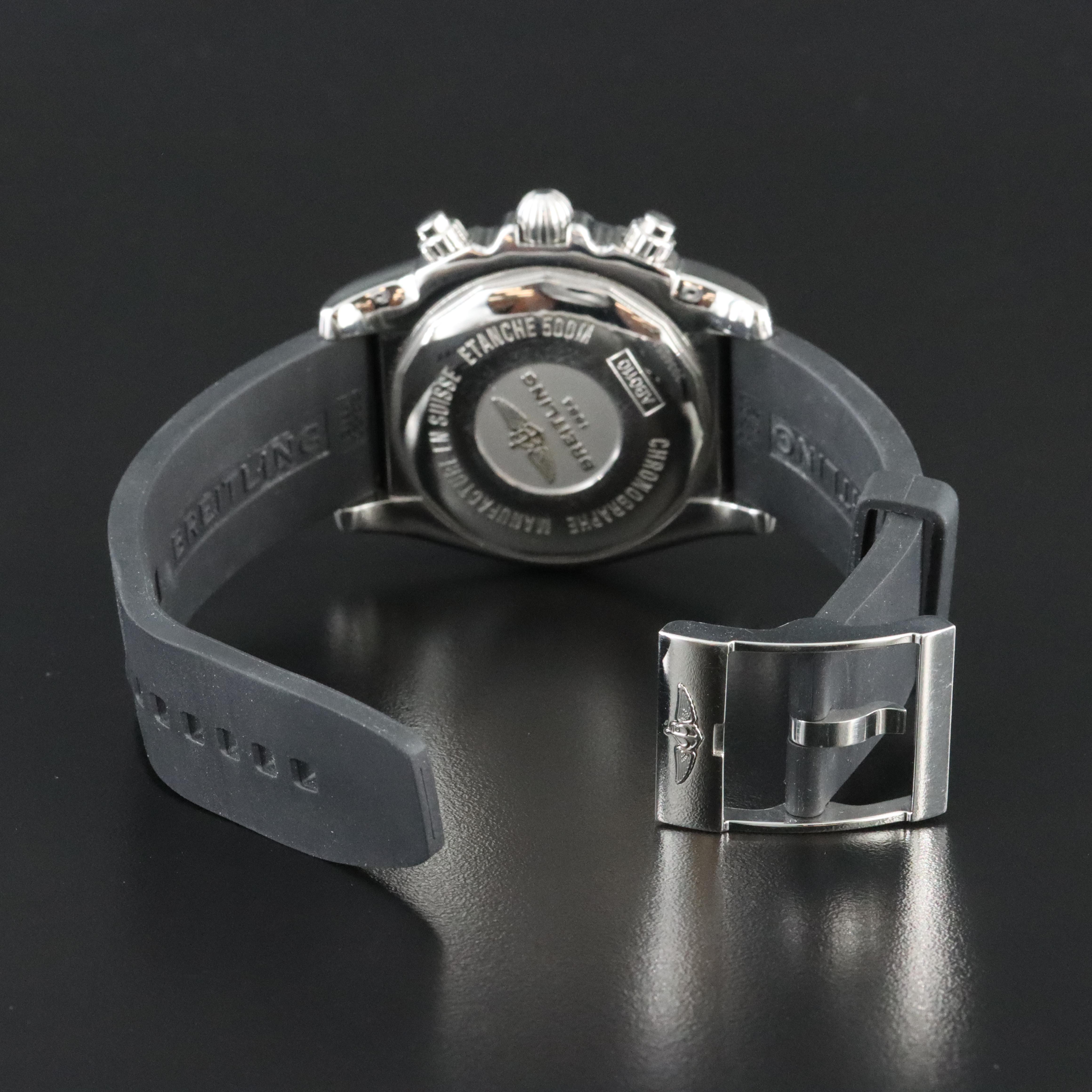 2010 Breitling Chronomat 01 44mm Blue Dial Steel Watch