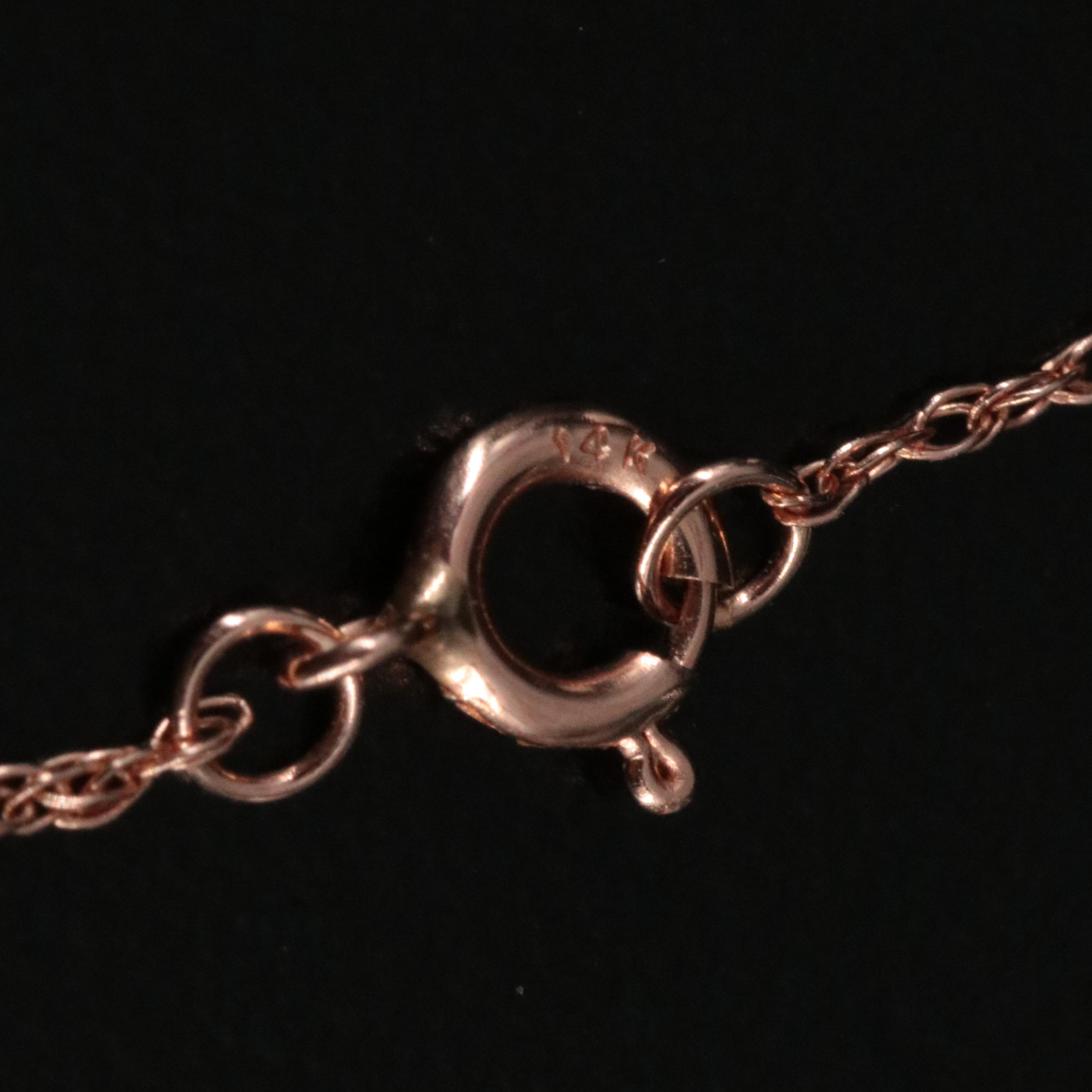 14K Rose Gold Kunzite Pendant Necklace