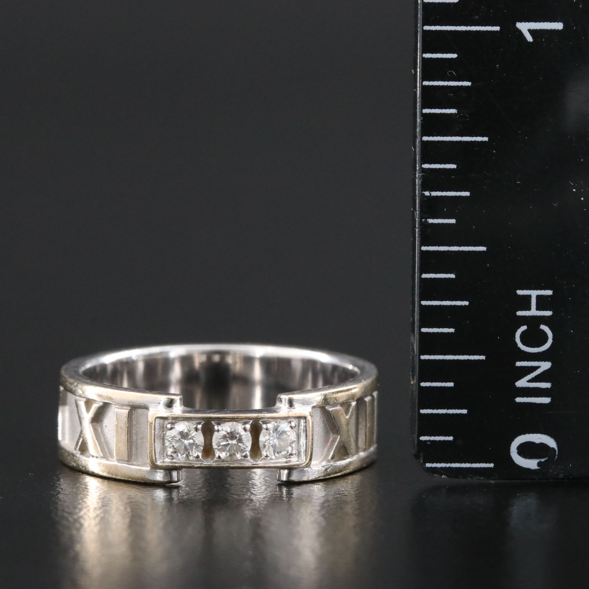 Tiffany & Co. Atlas 18K Three Diamond Ring