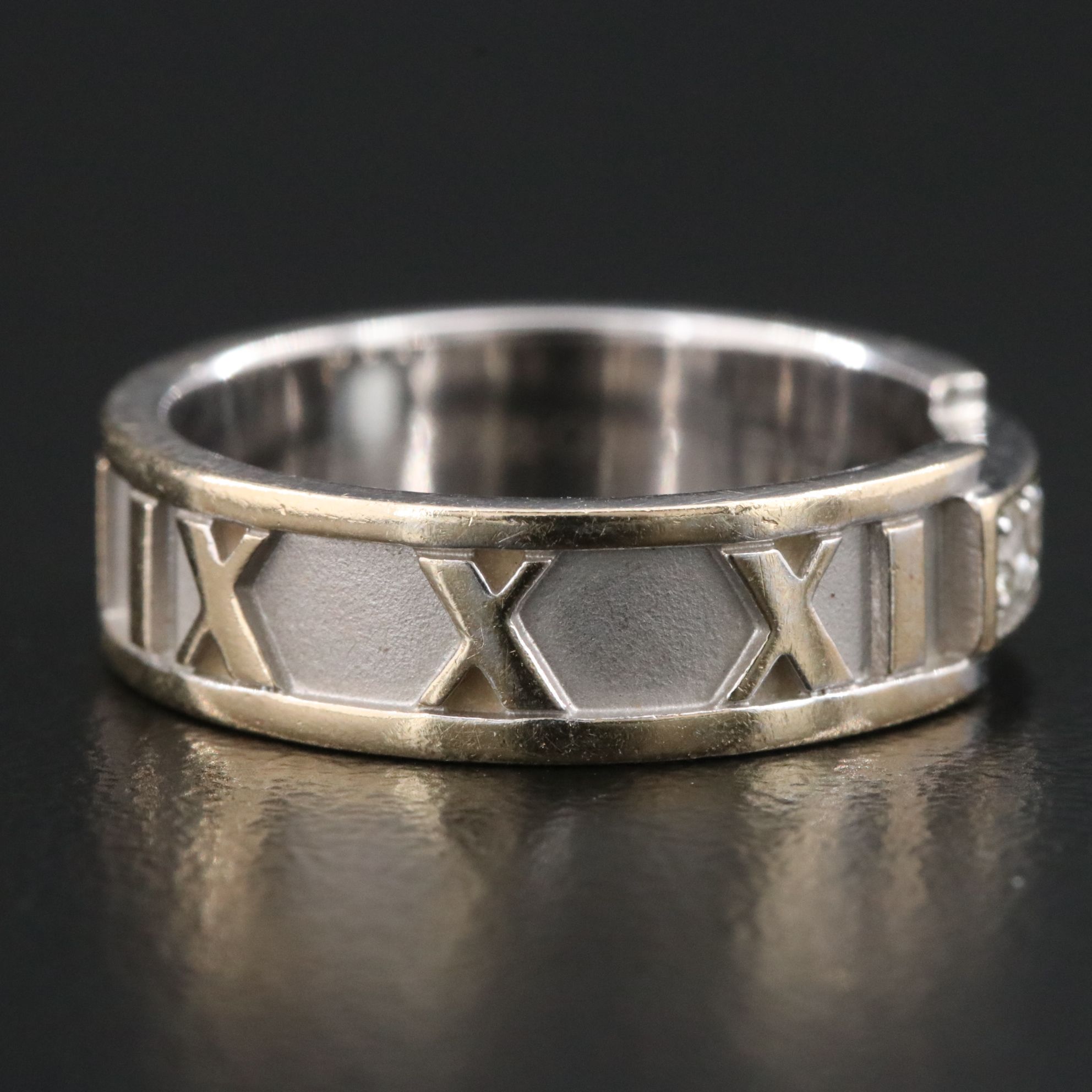 Tiffany & Co. Atlas 18K Three Diamond Ring