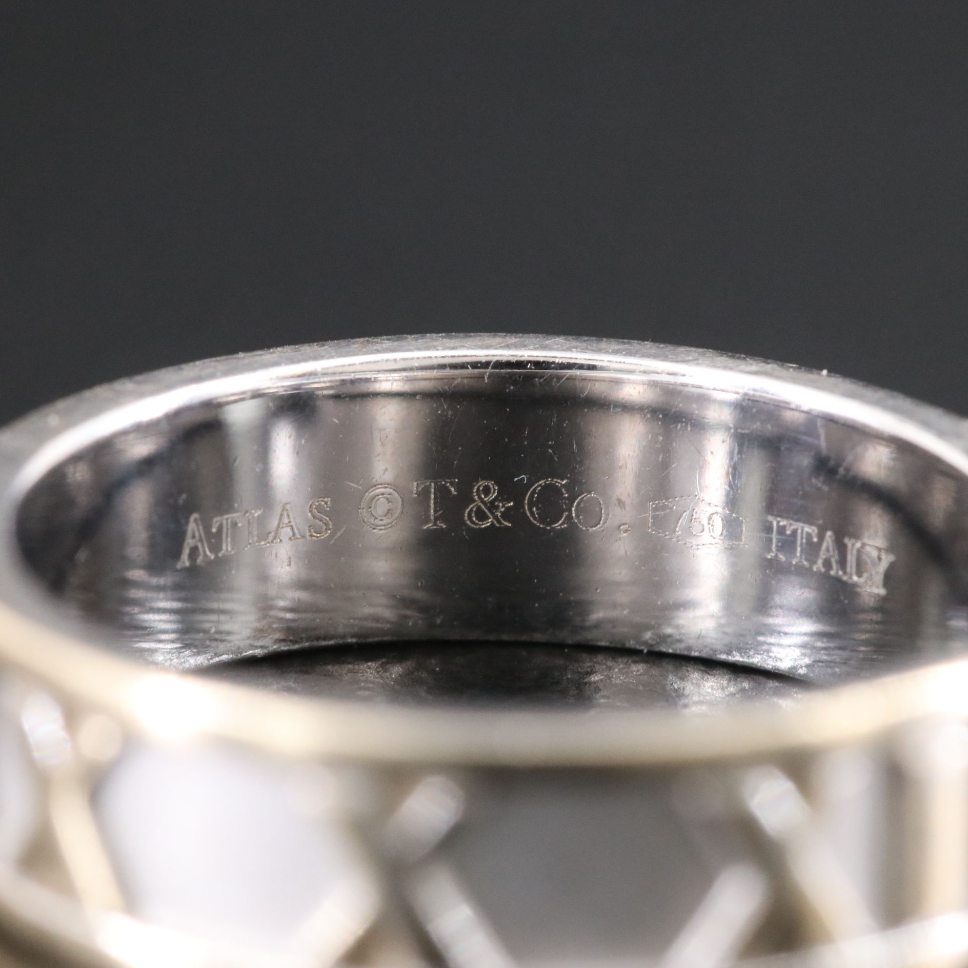 Tiffany & Co. Atlas 18K Three Diamond Ring