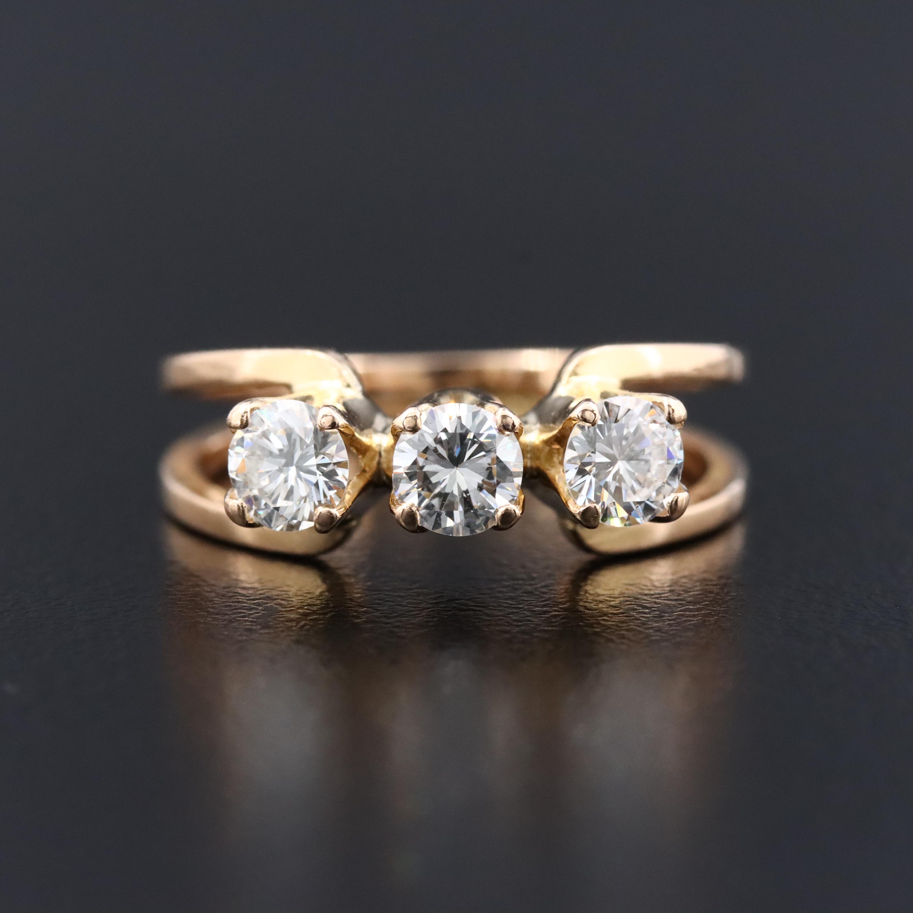 18K 0.70 CTW Diamond Ring