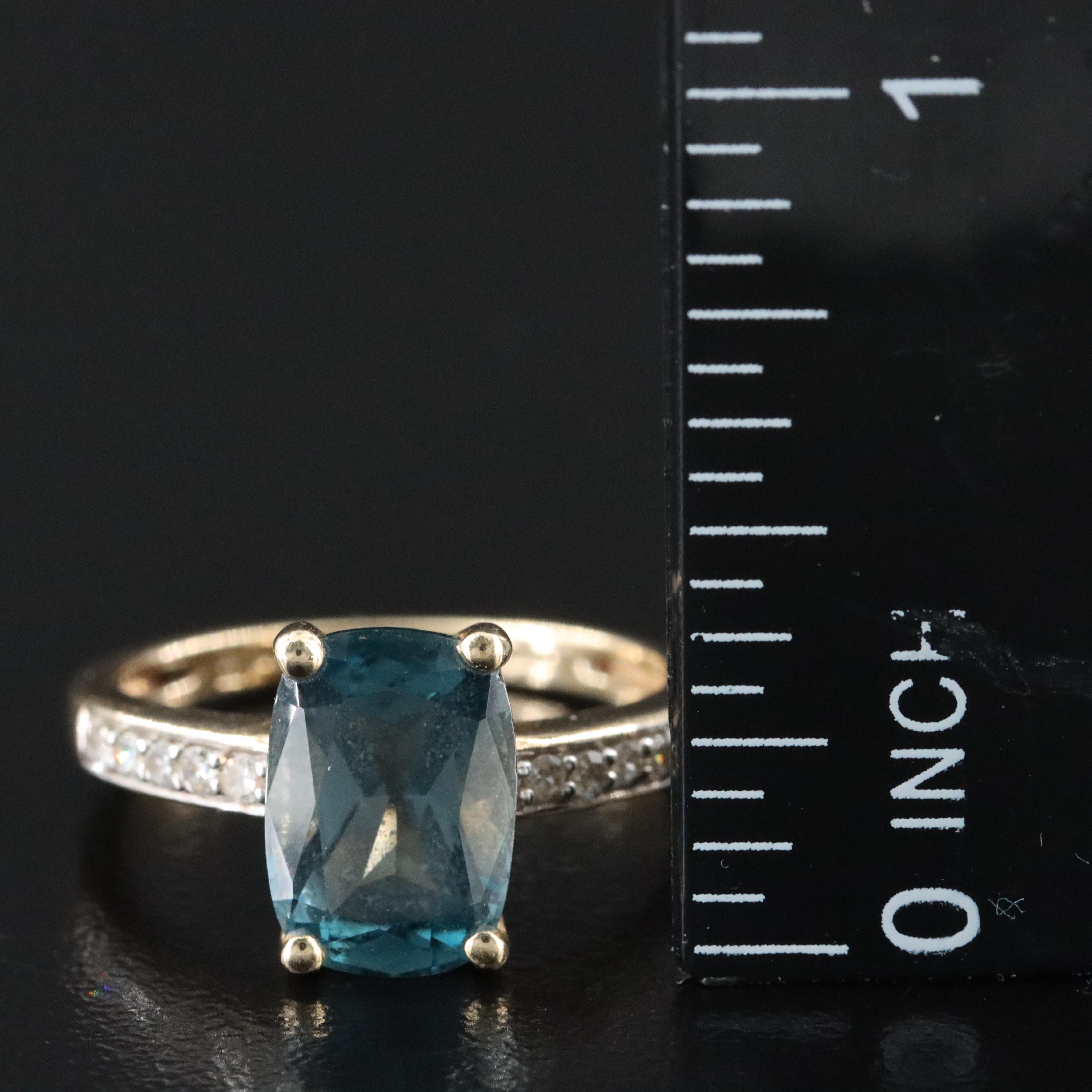 14K Topaz and Diamond Ring