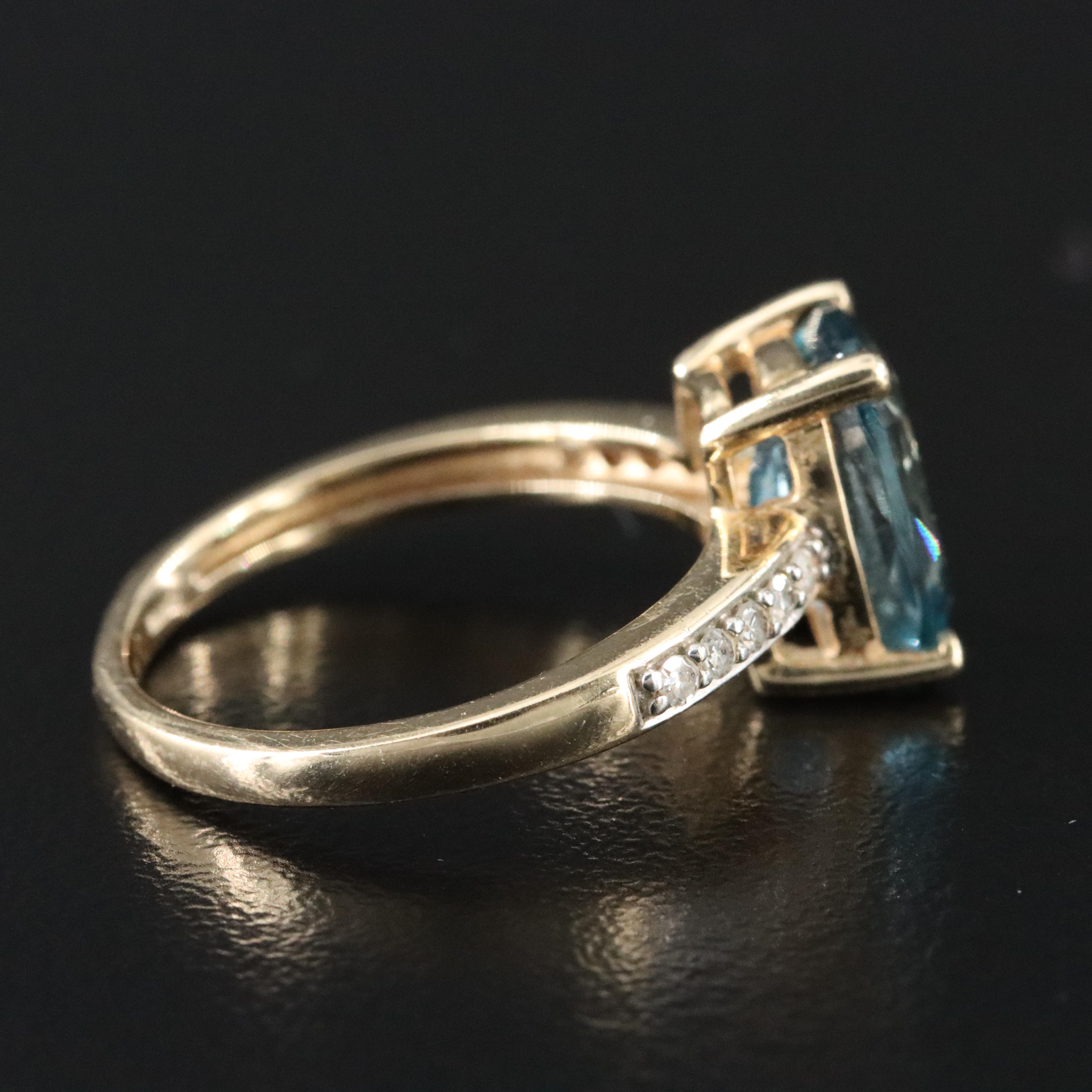 14K Topaz and Diamond Ring