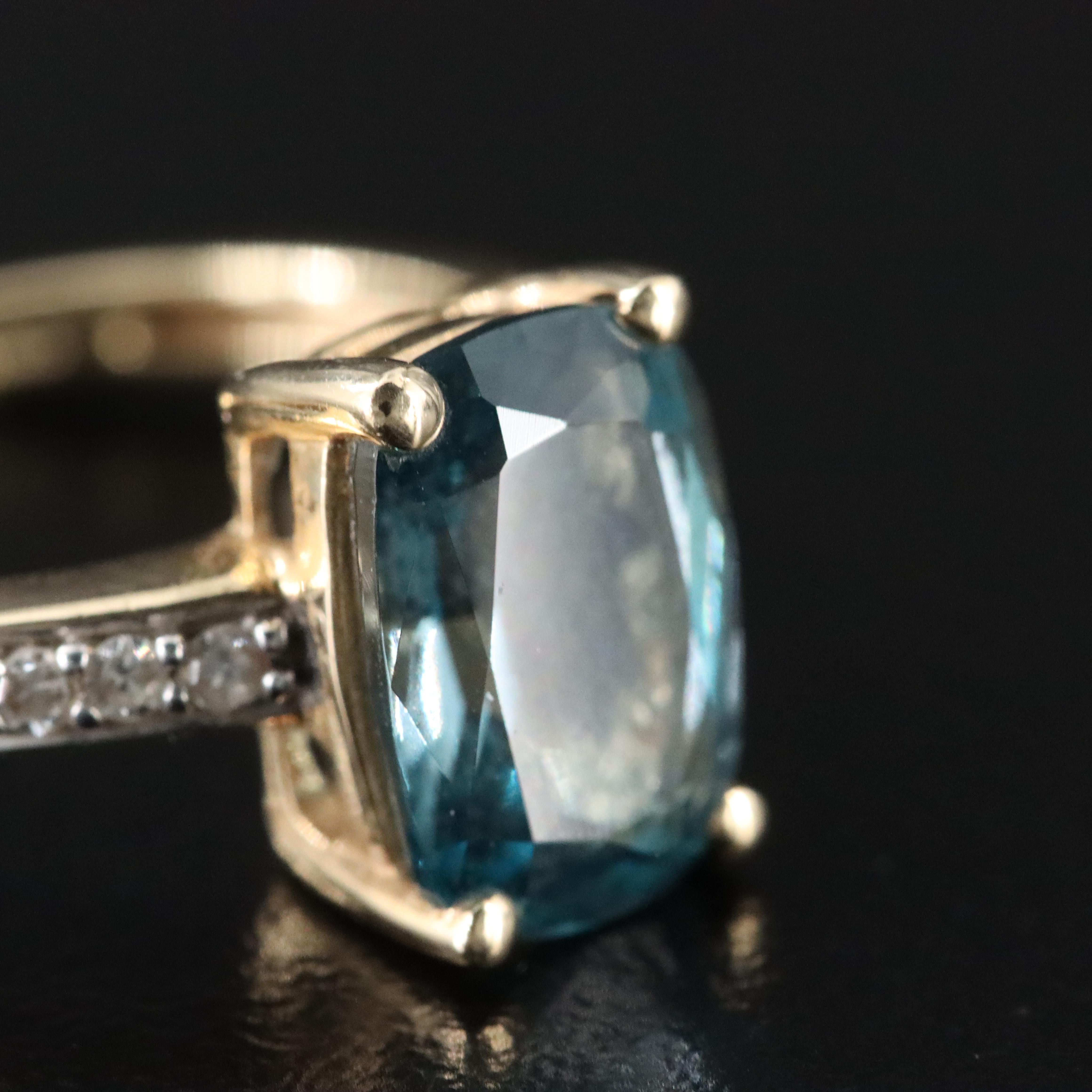 14K Topaz and Diamond Ring