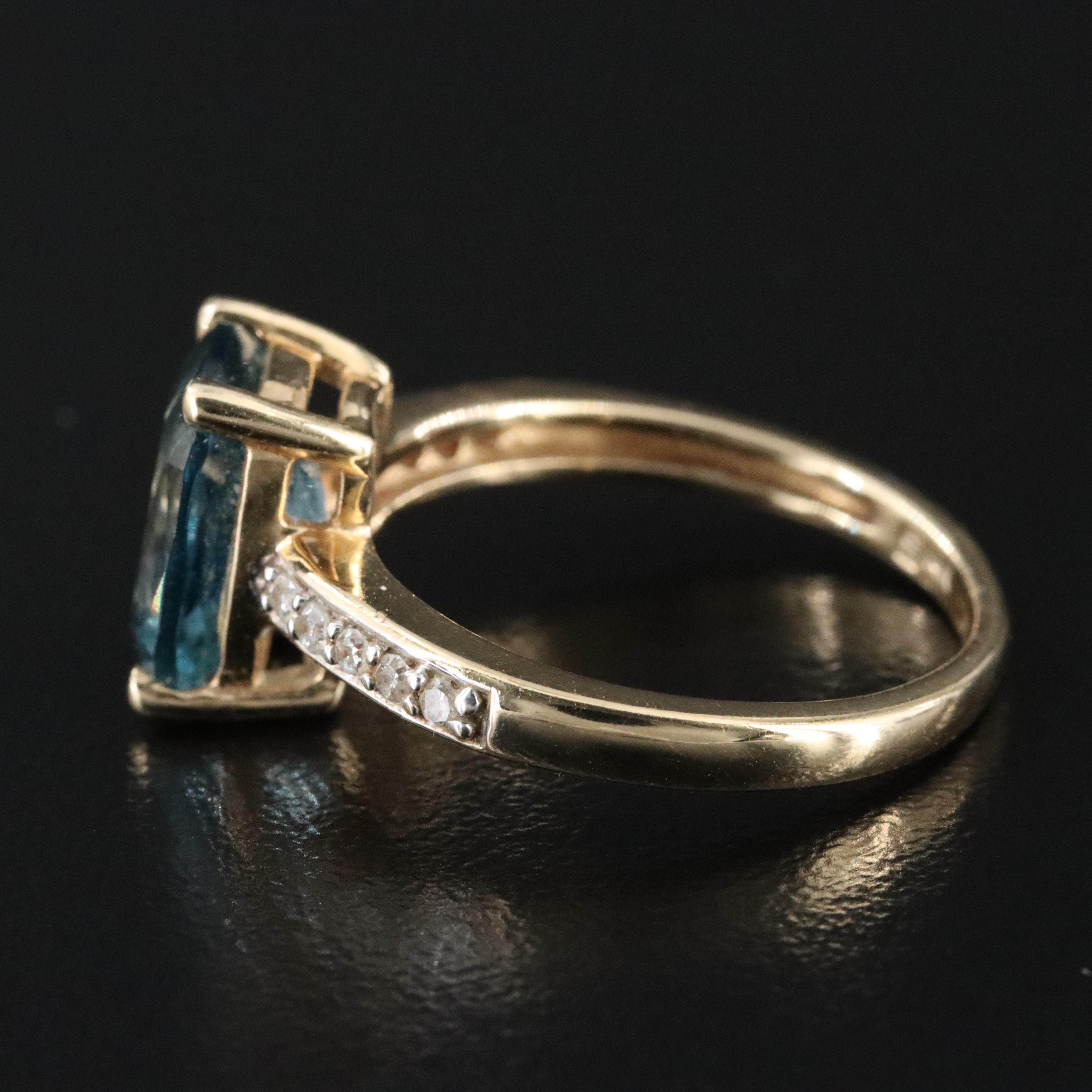14K Topaz and Diamond Ring