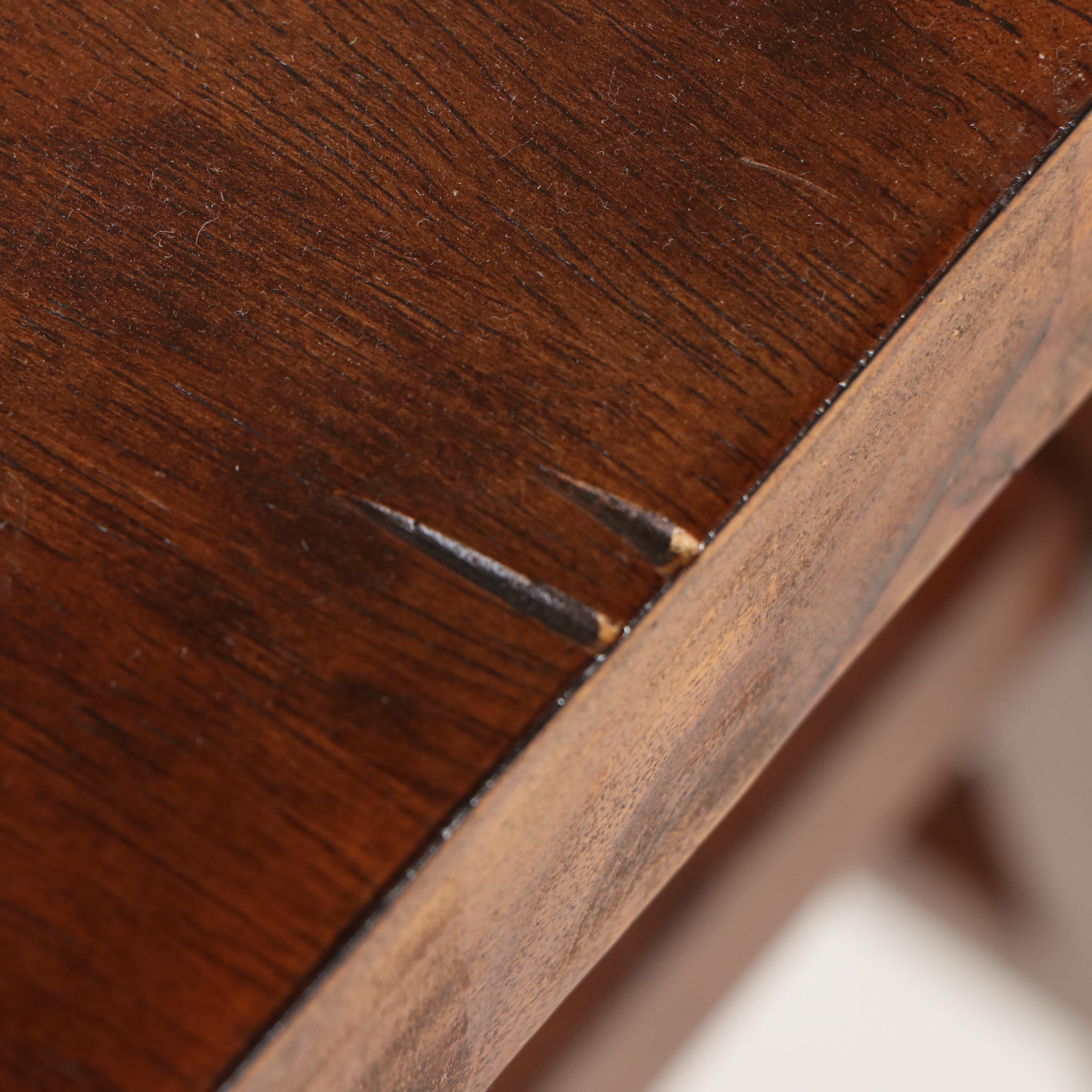 American Primitive Style Walnut Finish Stool