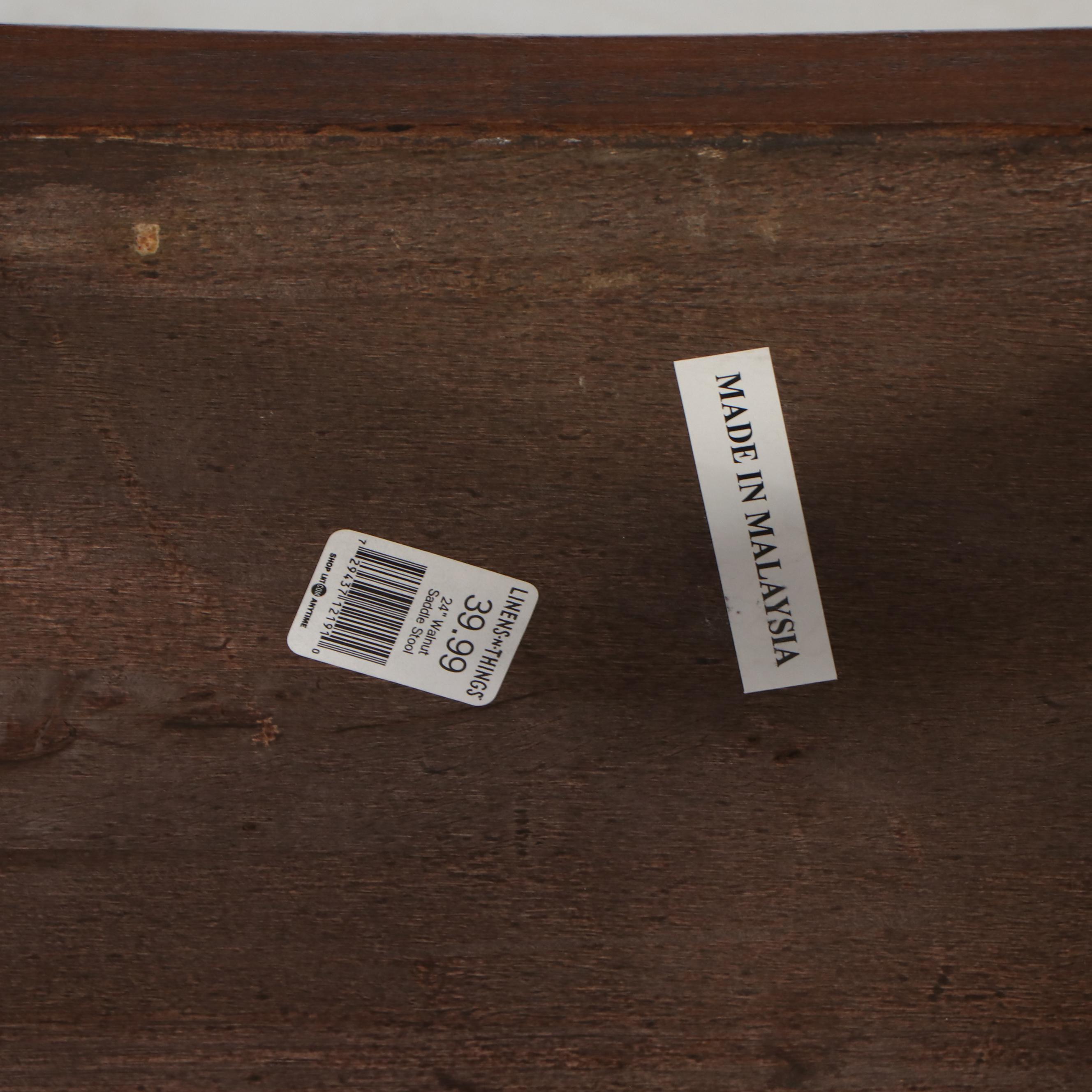 American Primitive Style Walnut Finish Stool