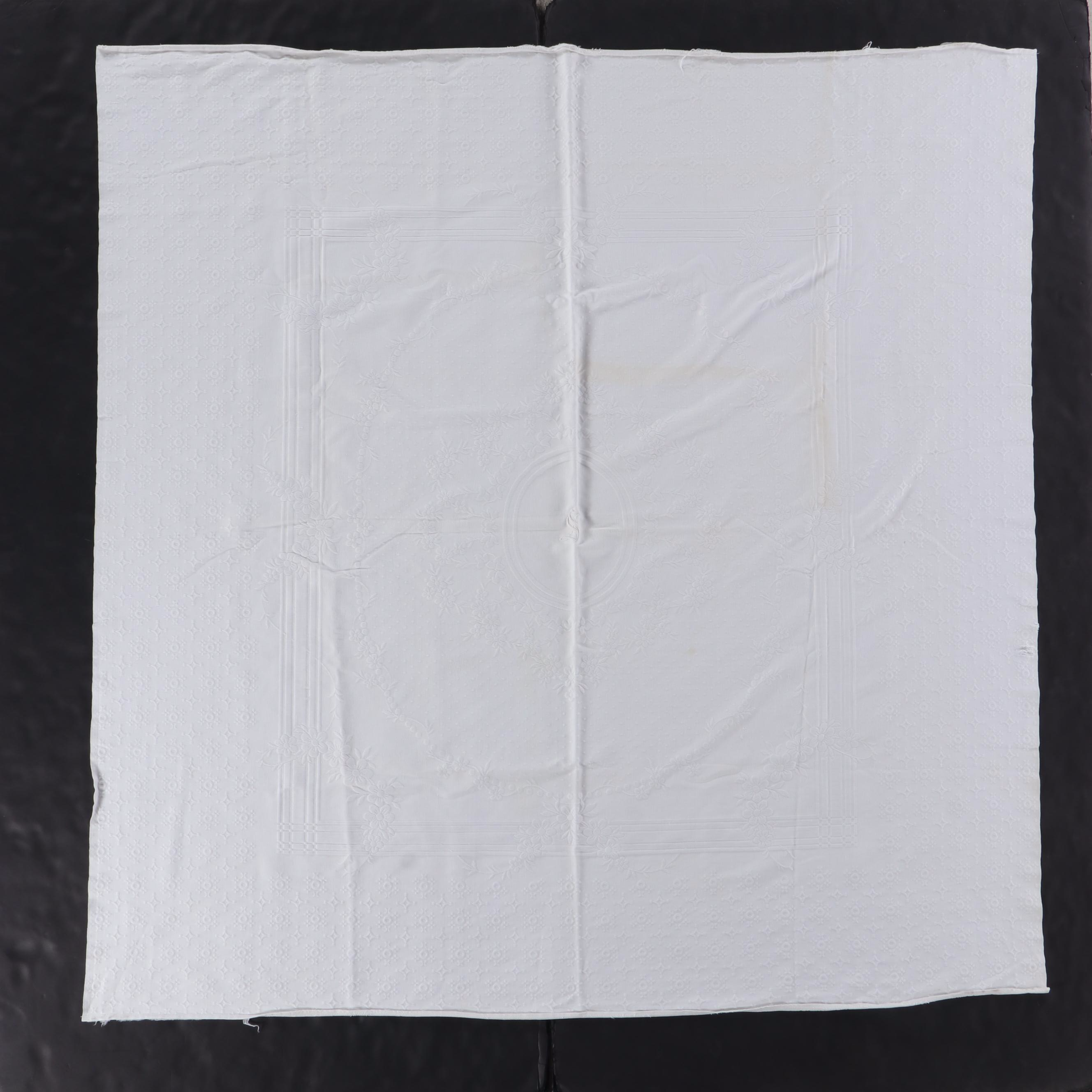 Crochet Rose and Block Coverlet with Tufted Matelassé Coverlets, Accent Pillows