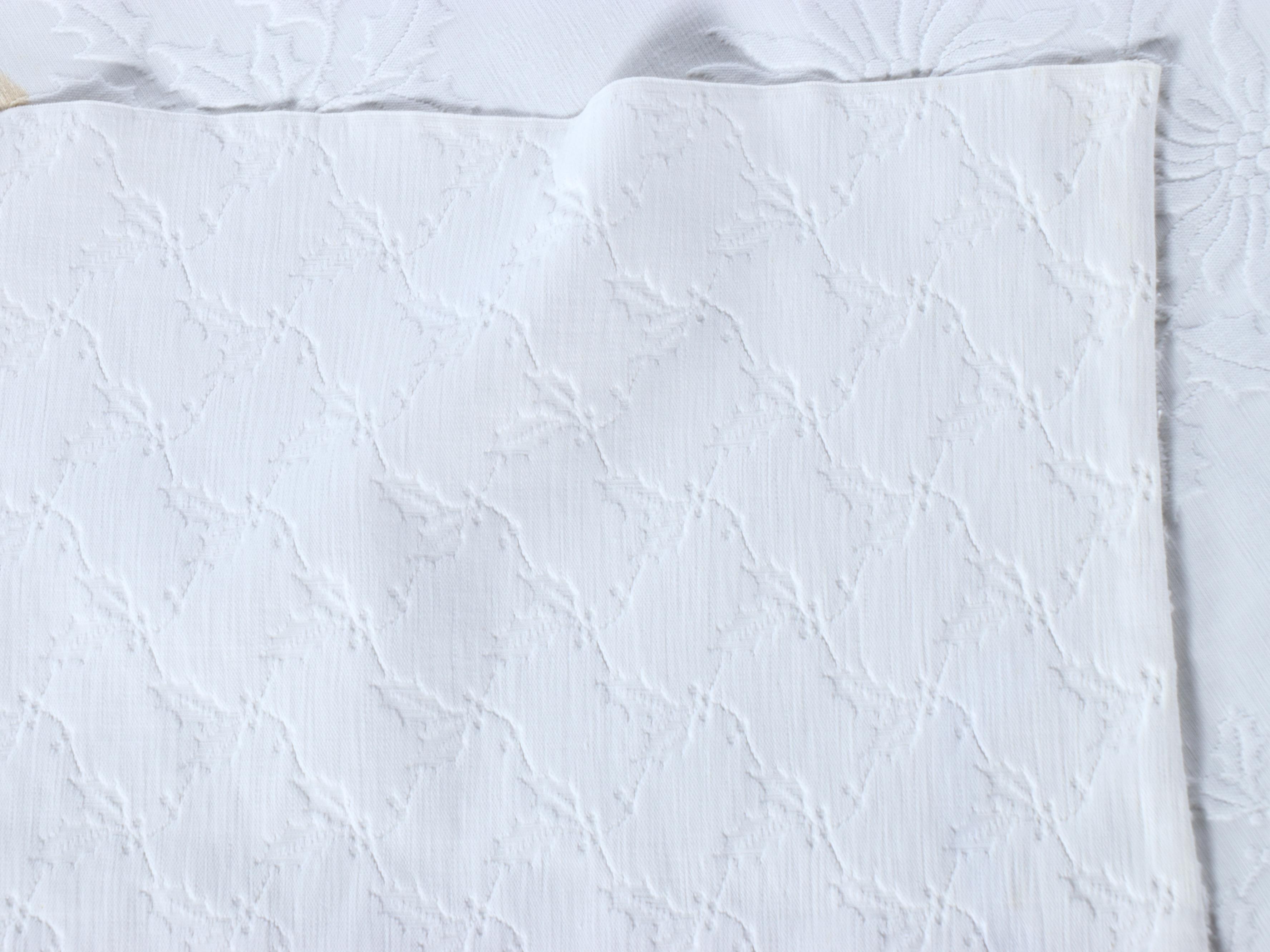 Crochet Rose and Block Coverlet with Tufted Matelassé Coverlets, Accent Pillows