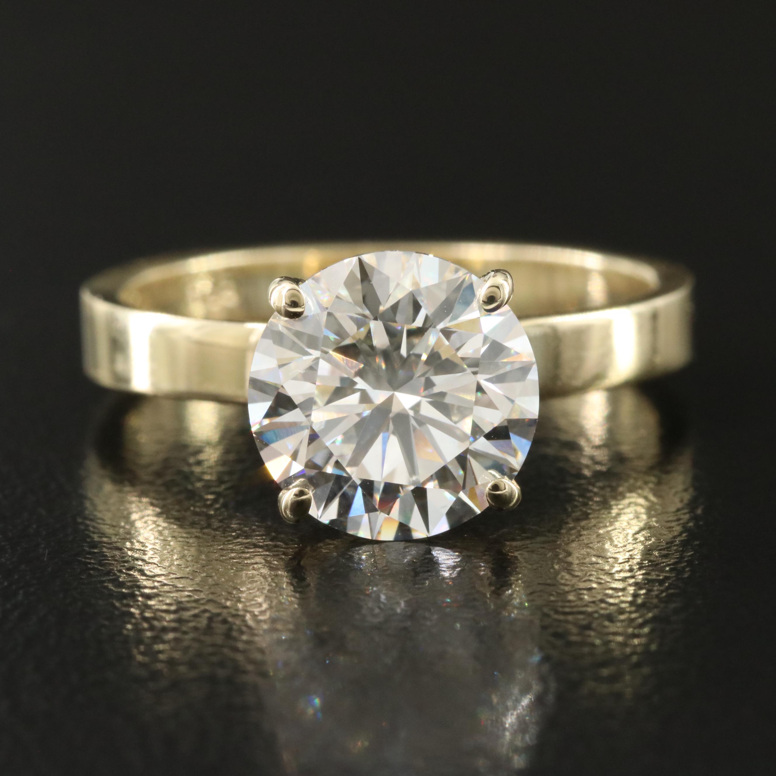 14K 3.01 CT Lab Grown Diamond Solitaire Ring with IGI Report