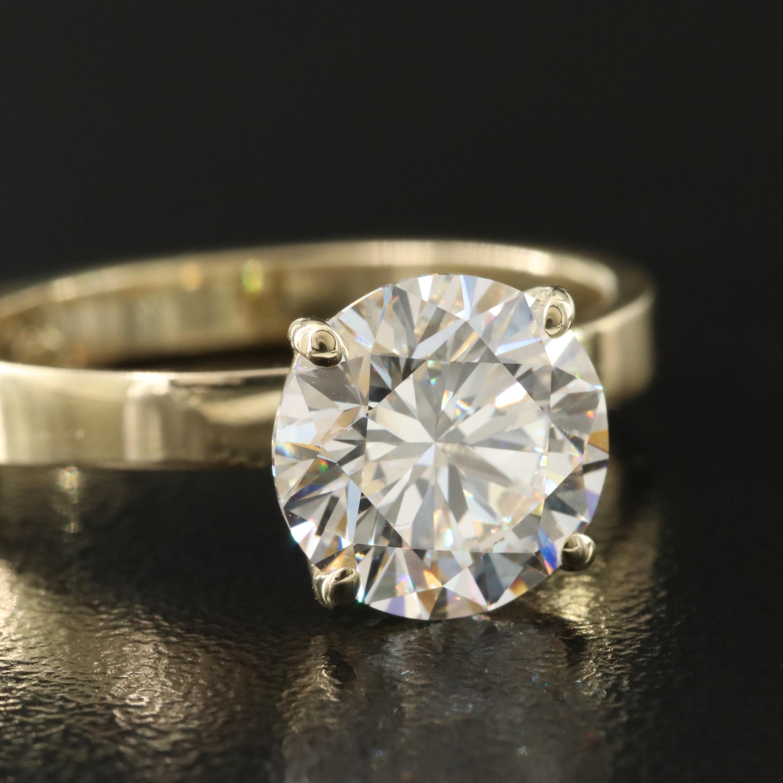 14K 3.01 CT Lab Grown Diamond Solitaire Ring with IGI Report