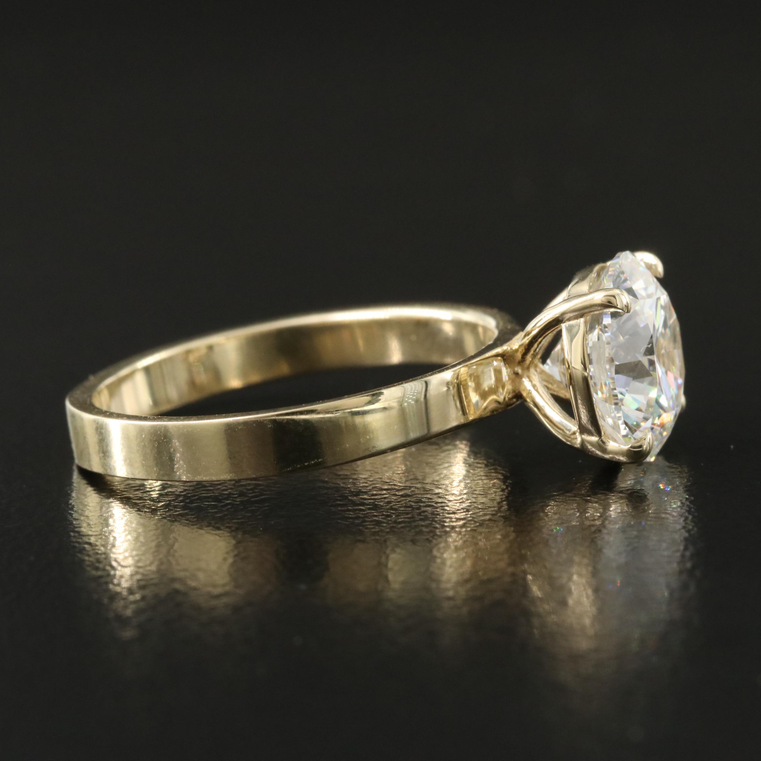 14K 3.01 CT Lab Grown Diamond Solitaire Ring with IGI Report