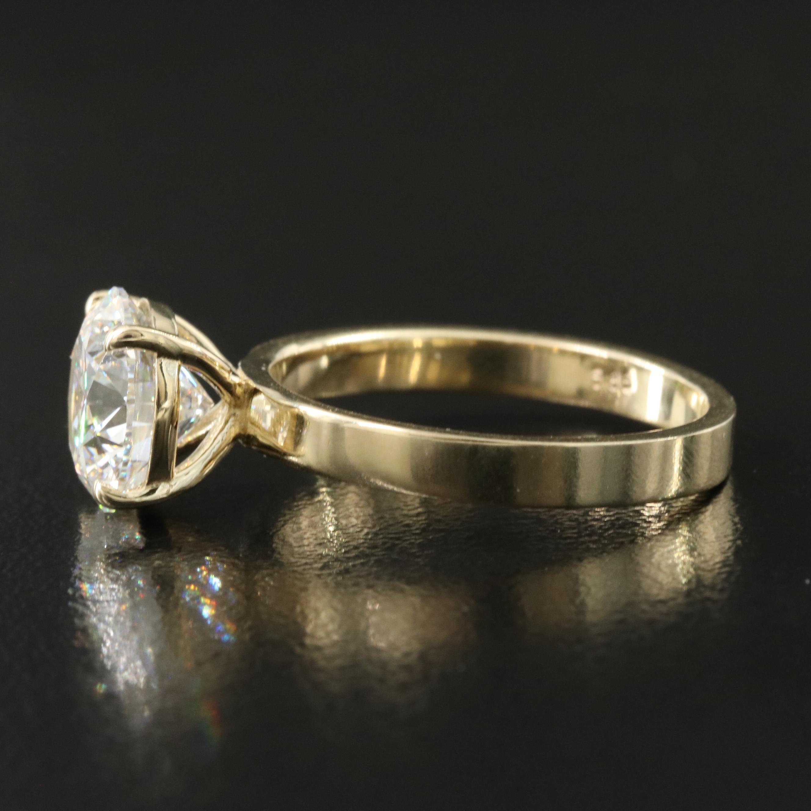 14K 3.01 CT Lab Grown Diamond Solitaire Ring with IGI Report