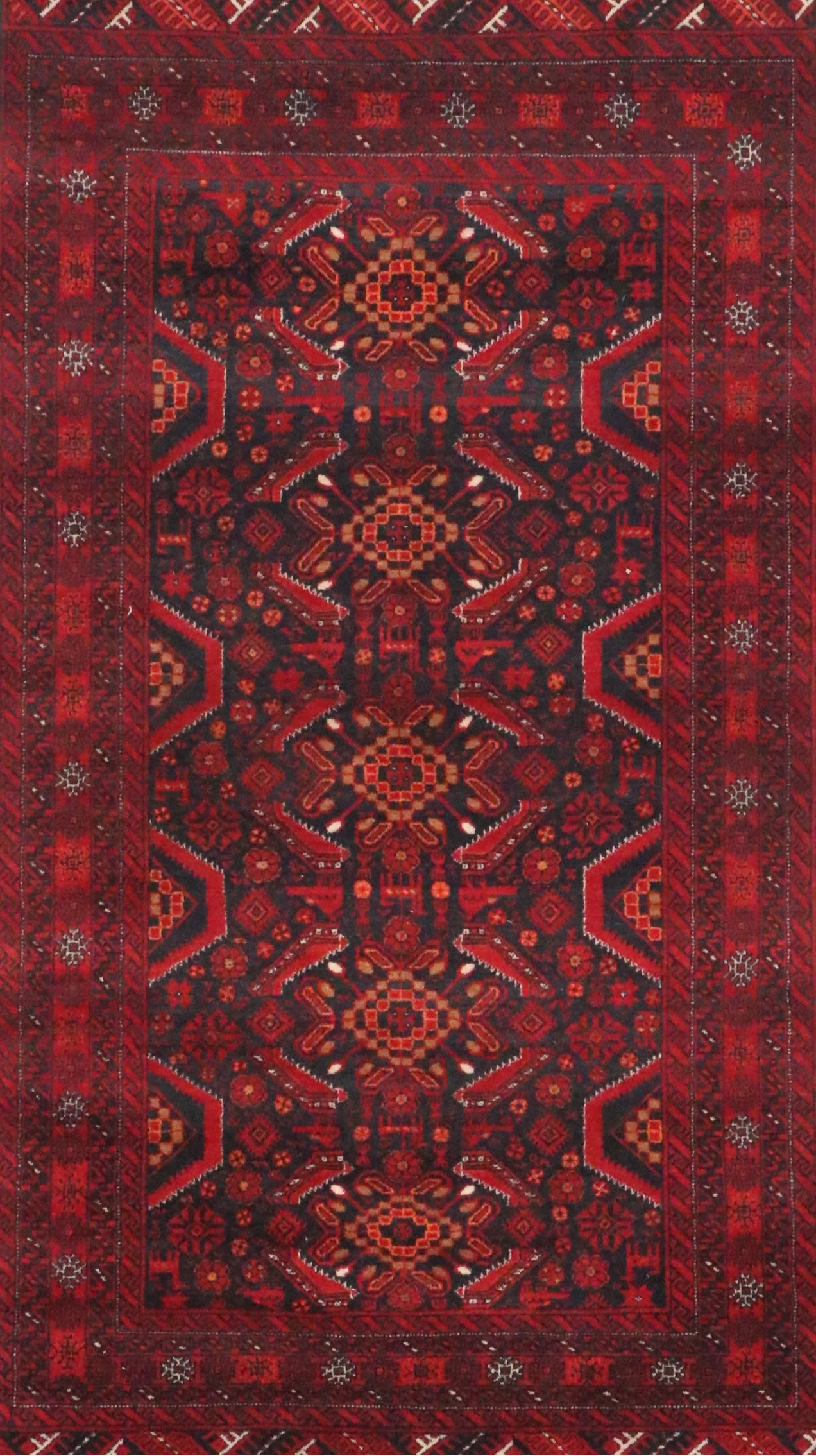 3'8 x 6'10 Hand-Knotted Afghan Baluch Area Rug