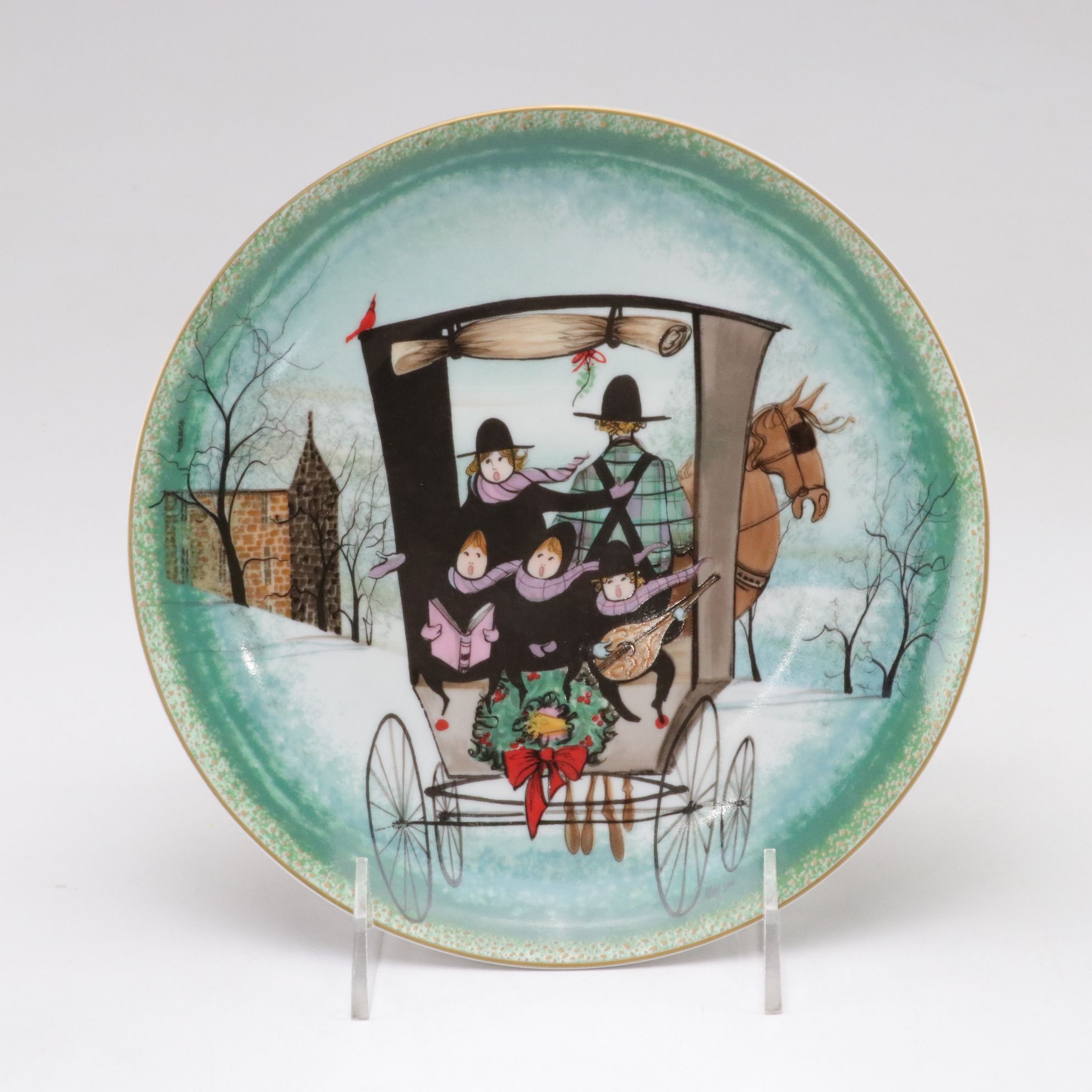 P. Buckley Moss "Noel, Noel" Illustrated Christmas Plates