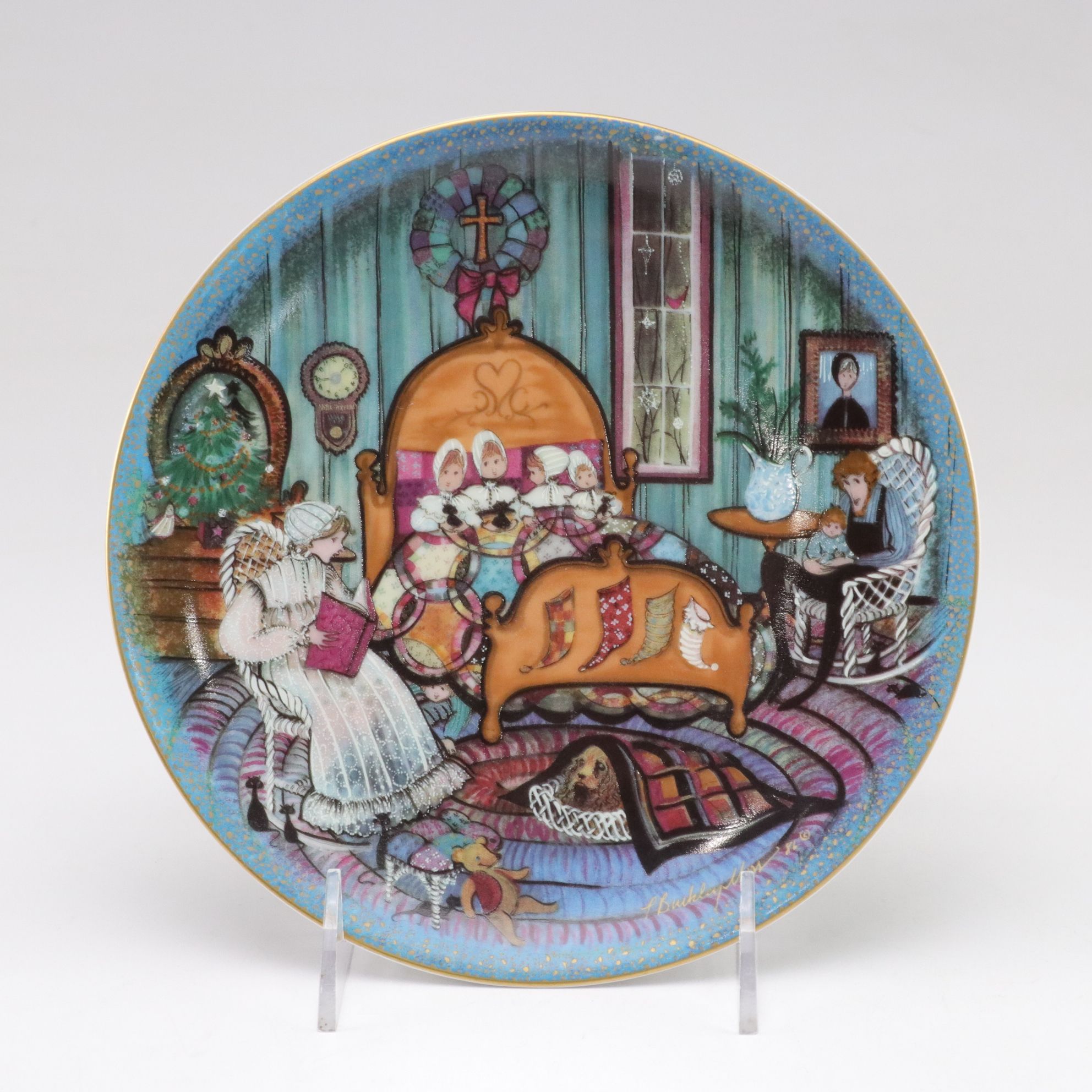 P. Buckley Moss "Noel, Noel" Illustrated Christmas Plates