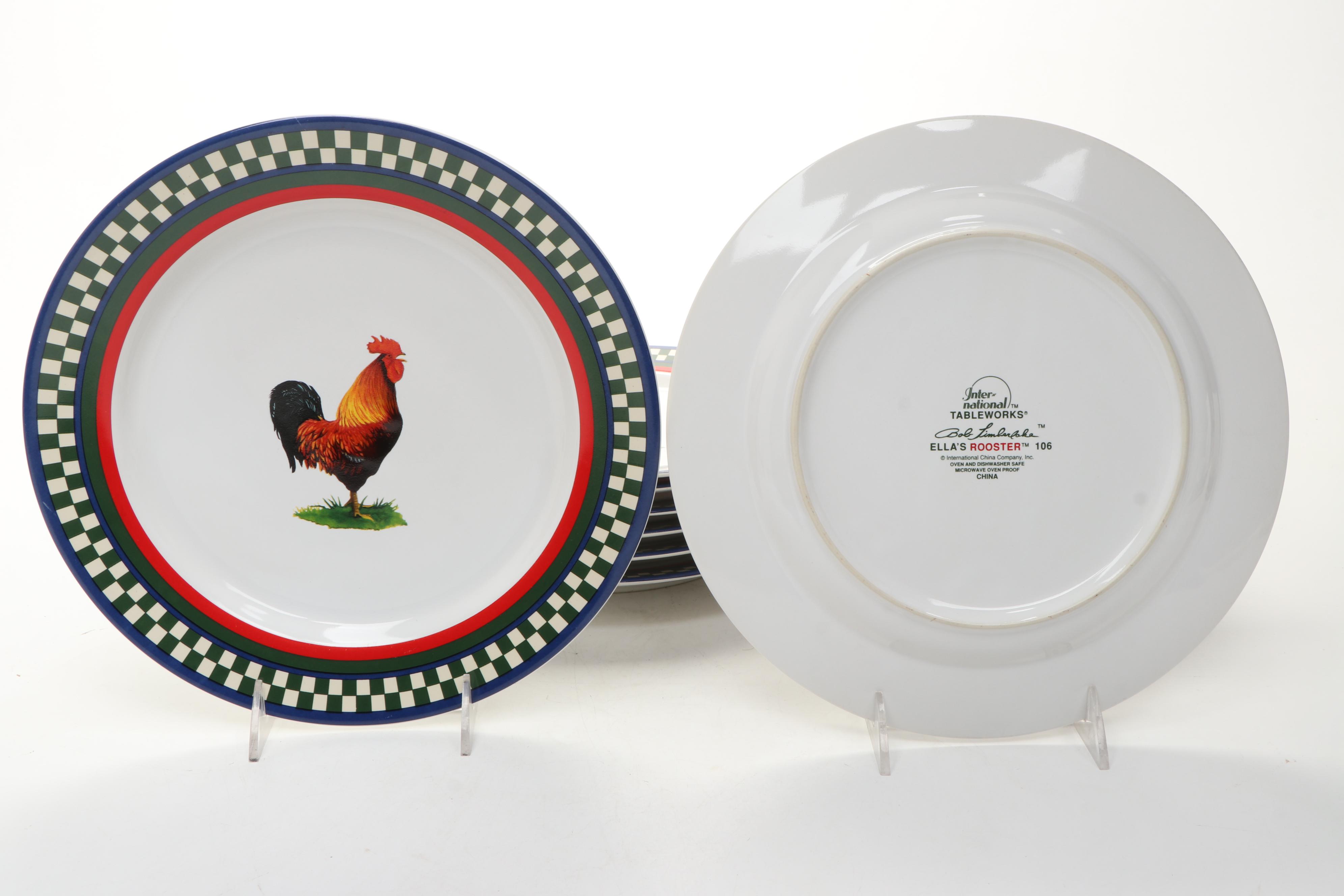 International Tableworks "Ella's Rooster" Ceramic Dinnerware, 1993-1995