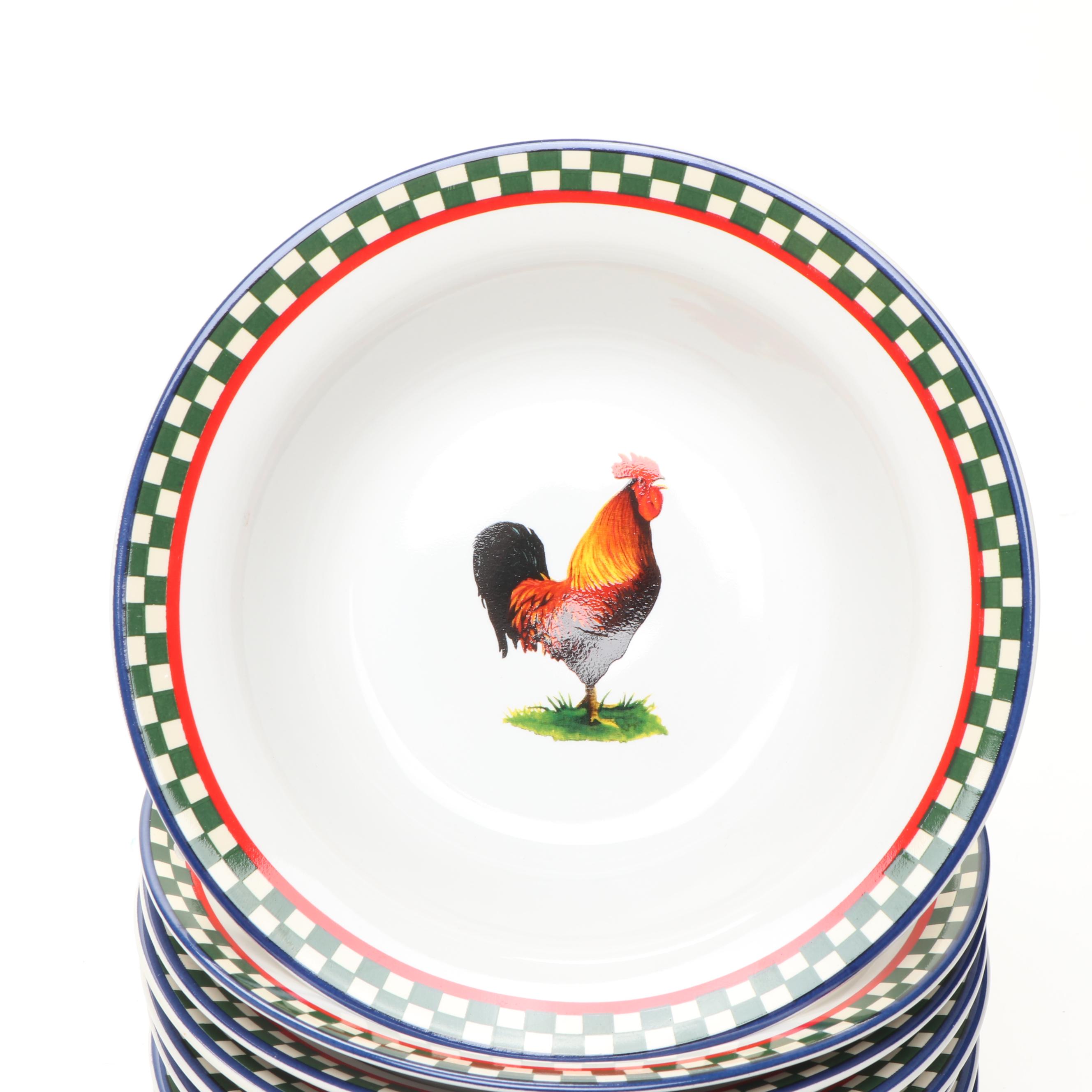 International Tableworks "Ella's Rooster" Ceramic Dinnerware, 1993-1995
