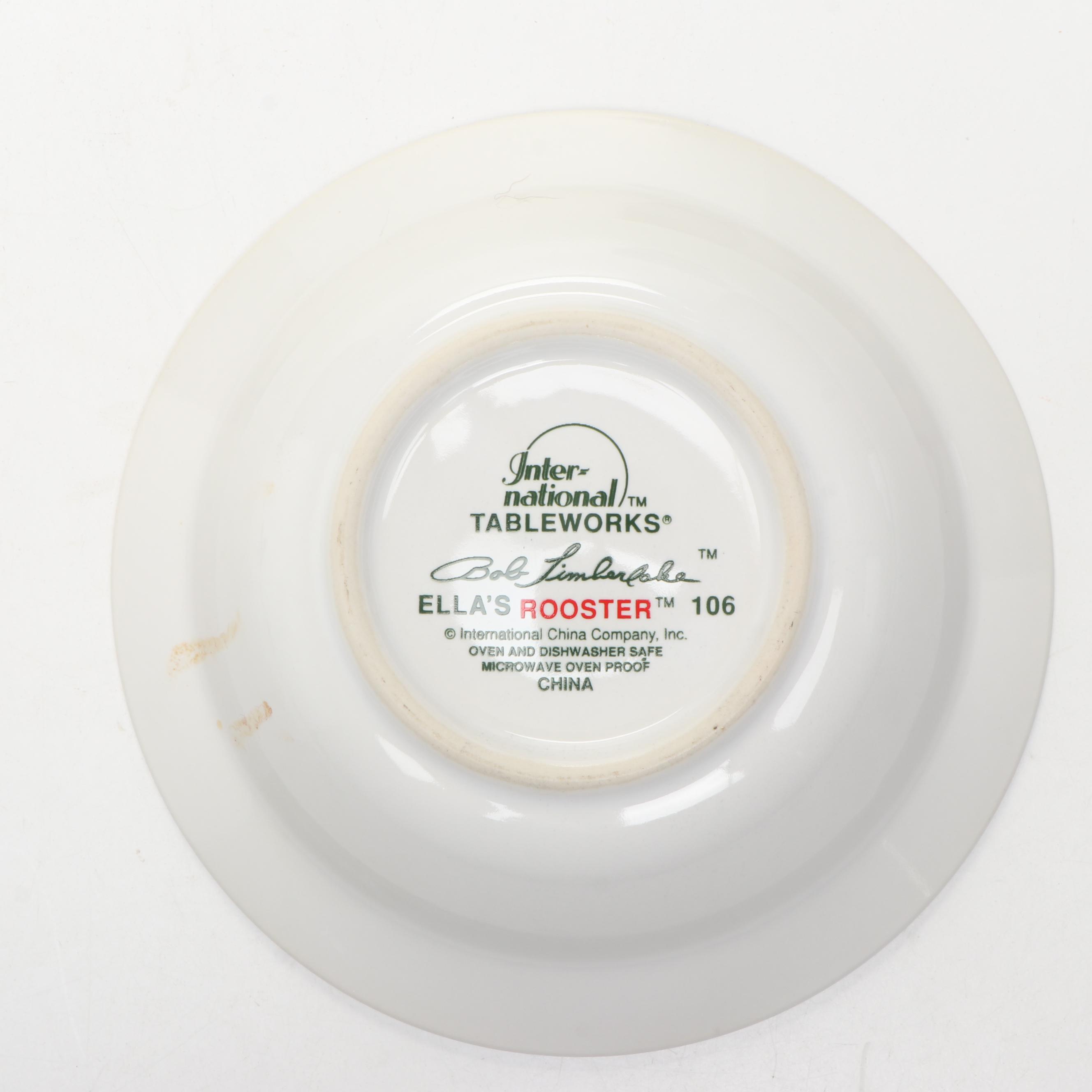 International Tableworks "Ella's Rooster" Ceramic Dinnerware, 1993-1995