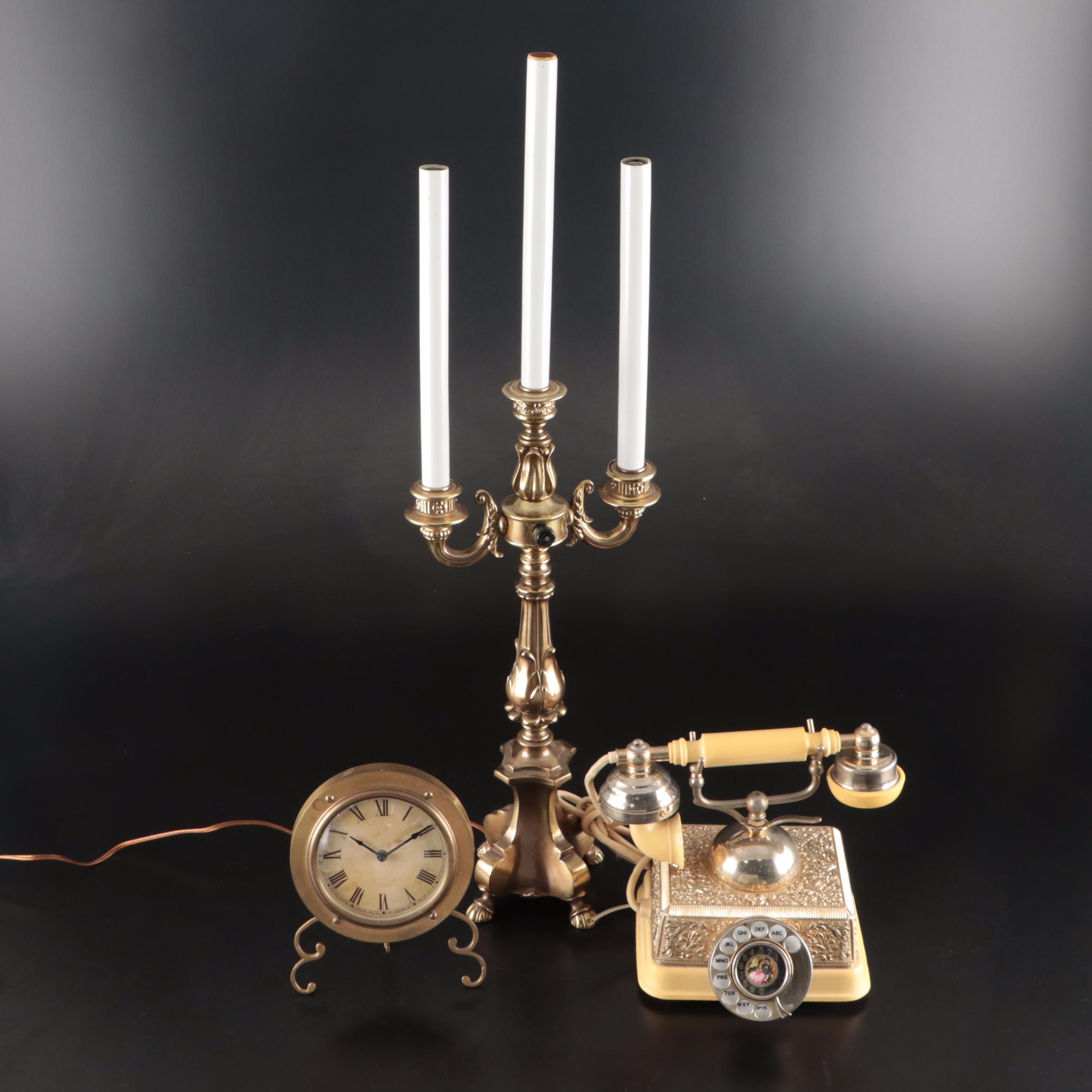 Radio Shack French Continental Rotary Telephone with Other Table Décor