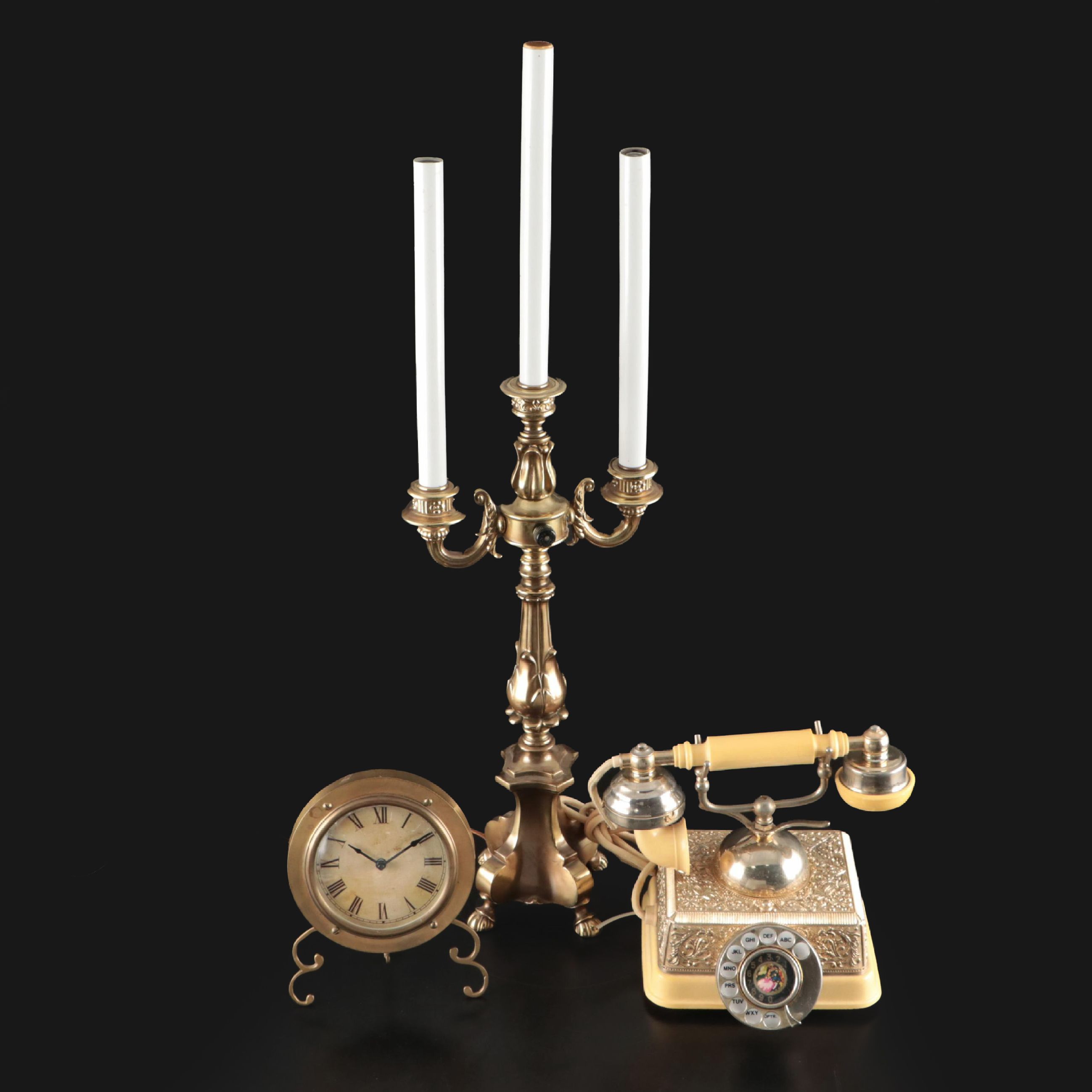 Radio Shack French Continental Rotary Telephone with Other Table Décor