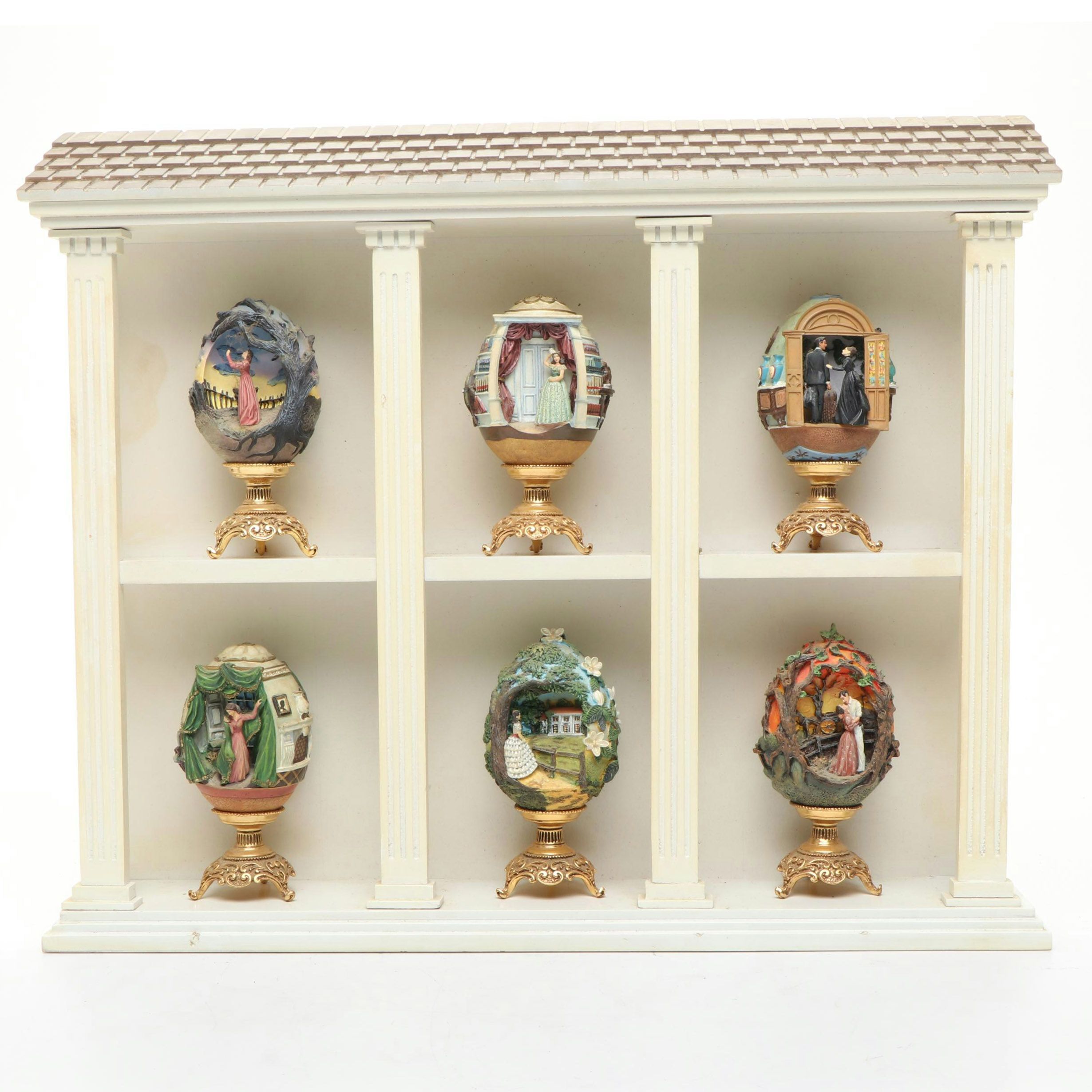 The Franklin Mint "Gone with the Wind" Miniature Egg Collection in Display Case