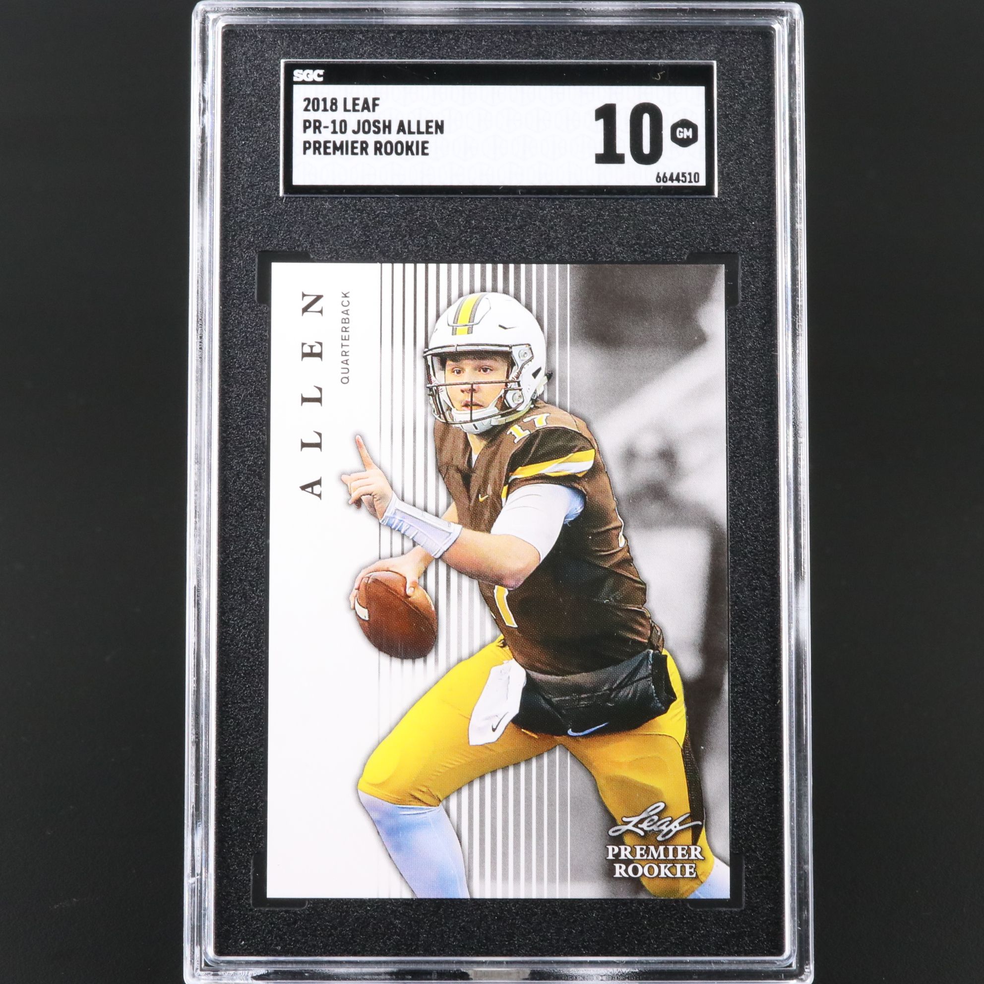 2018 Leaf Josh Allen Premier Rookie Football Card Graded SGC 10