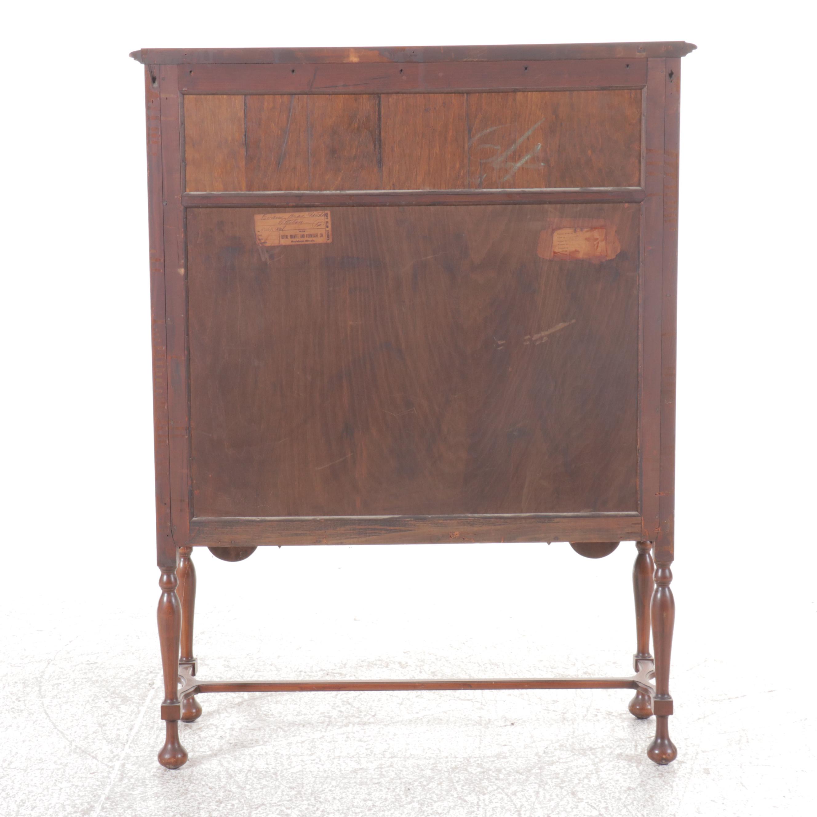 Royal Mantel & Furniture Co. Edwardian Style Mahogany China Cabinet