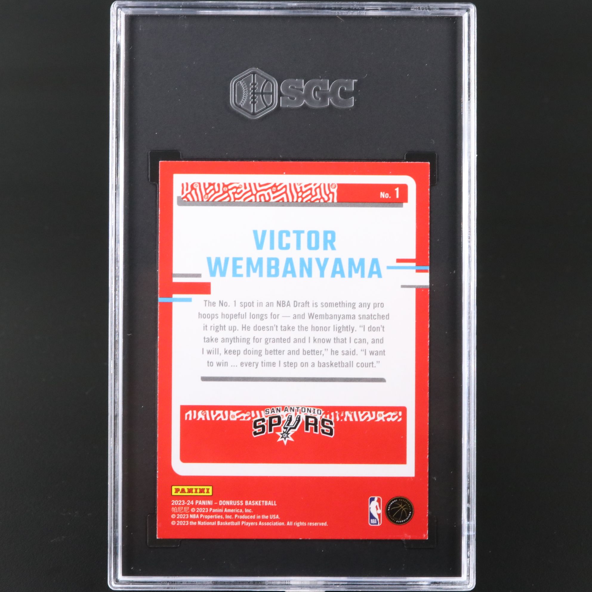 2023-24 Donruss Victor Webanyama The Rookies Basketball Card Graded SGC 10