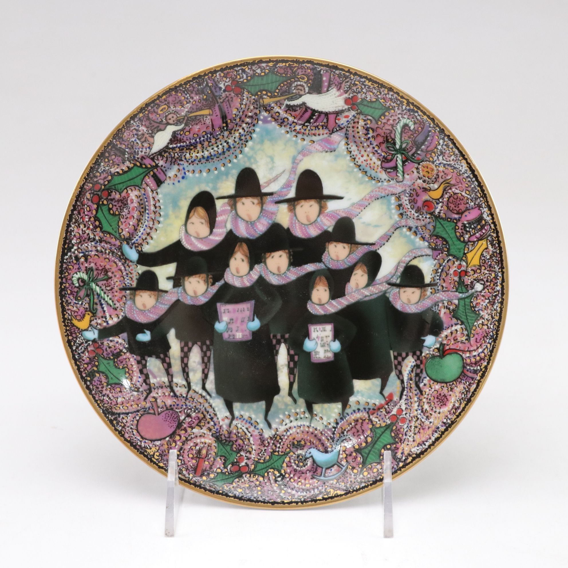 P. Buckley Moss "Joy to the World" Illustrated Christmas & Other Plates