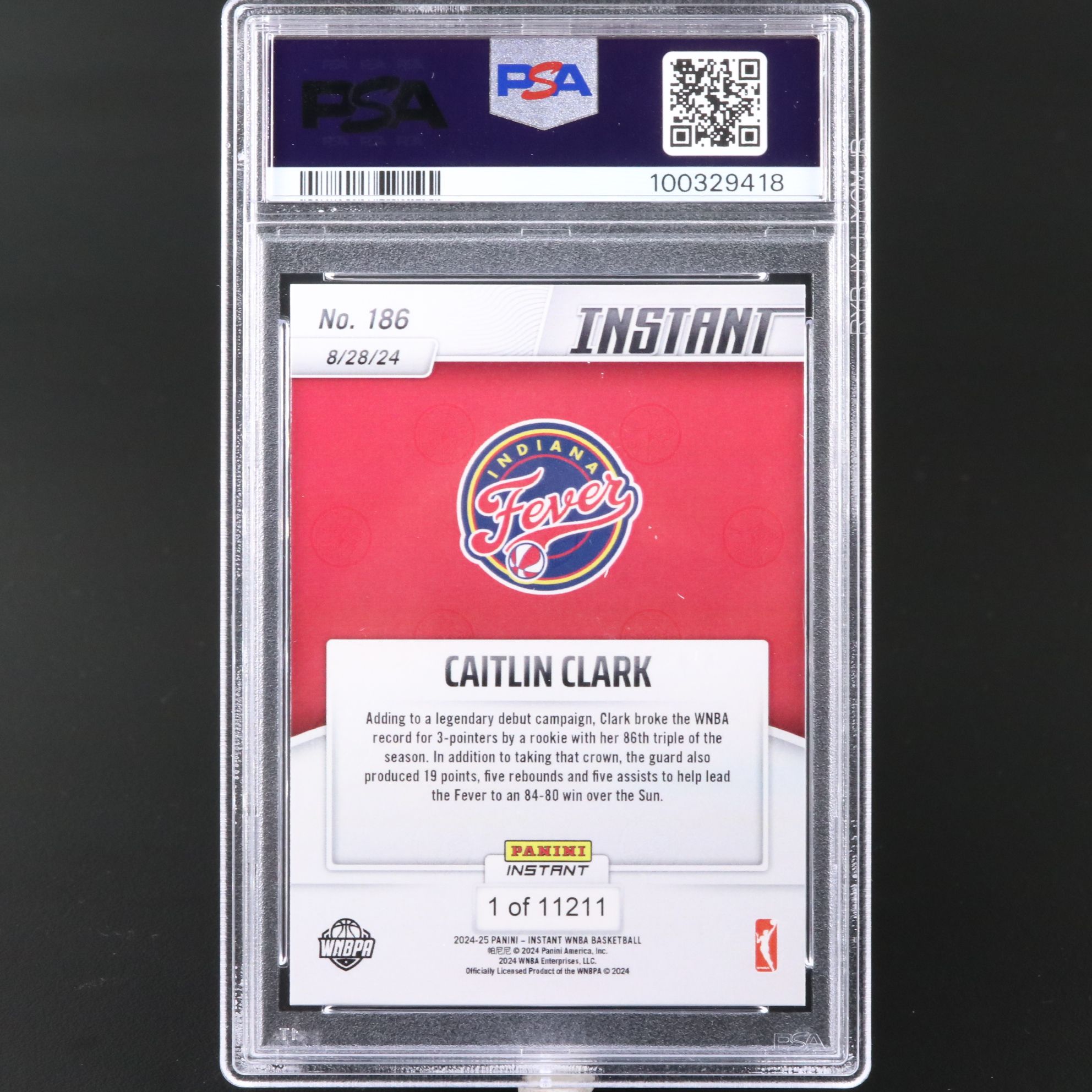 2024 Panini Instant Caitlin Clark Rookie Basketball Card Graded PSA 10