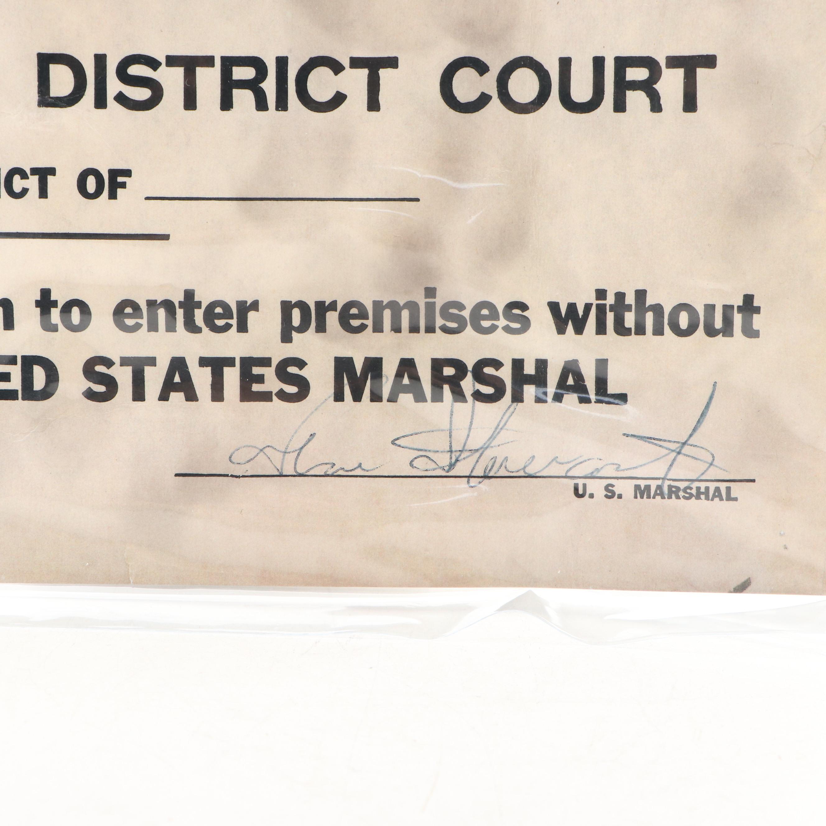 "Closed for Violation of National Prohibition Act" Paper Sign