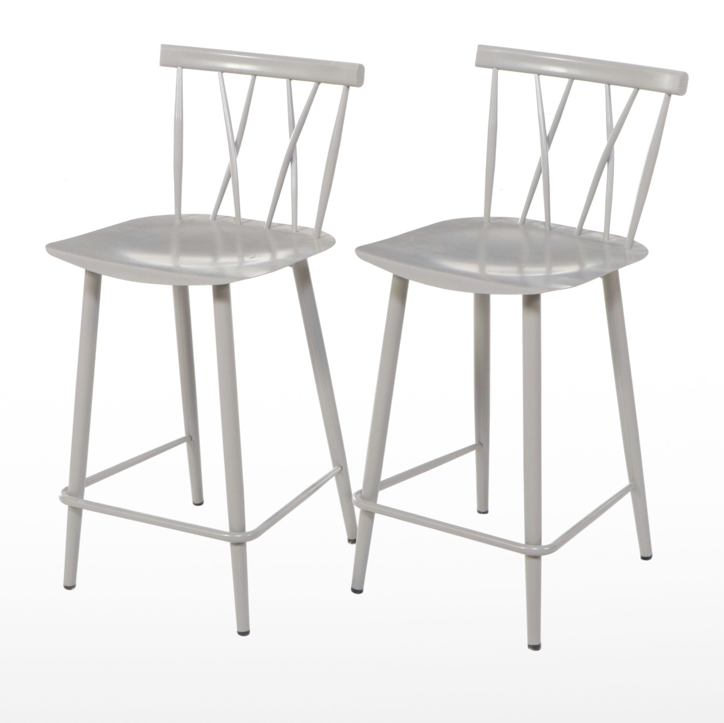 Pair of Modern Metal Barstools