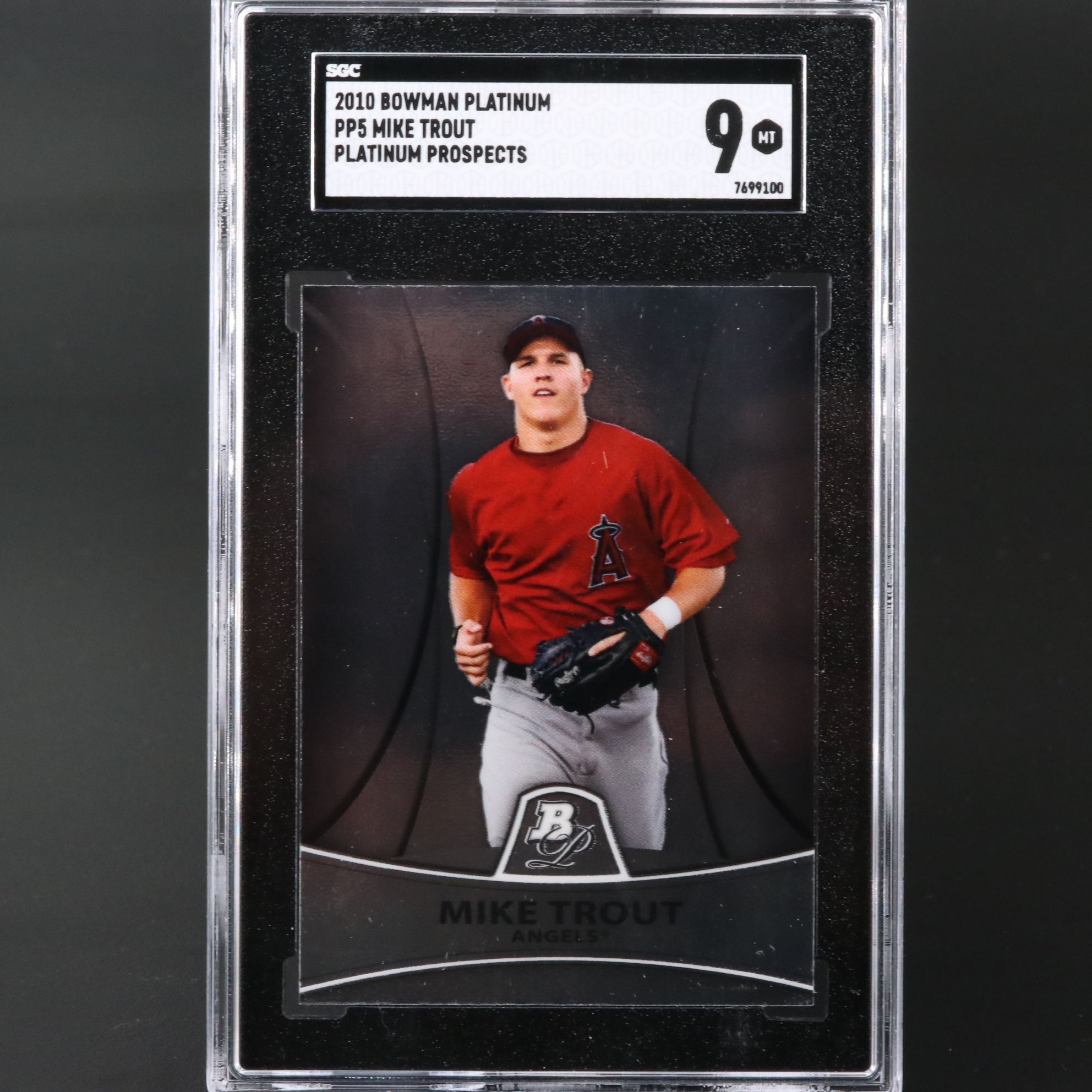 2010 Bowman Platinum Mike Trout Prospect Baseball Card Graded SGC 9