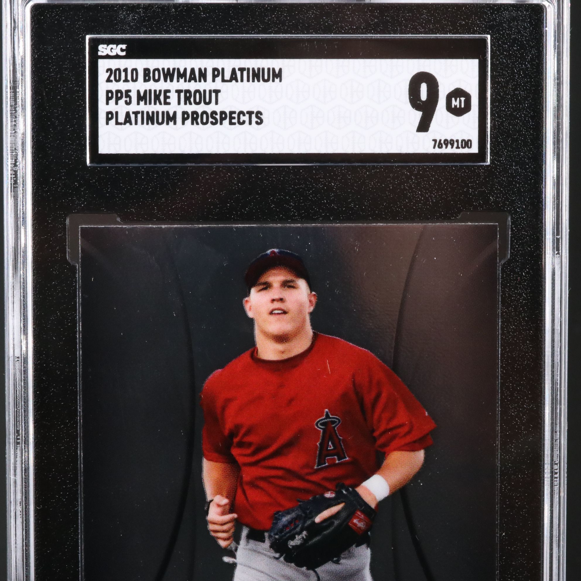 2010 Bowman Platinum Mike Trout Prospect Baseball Card Graded SGC 9