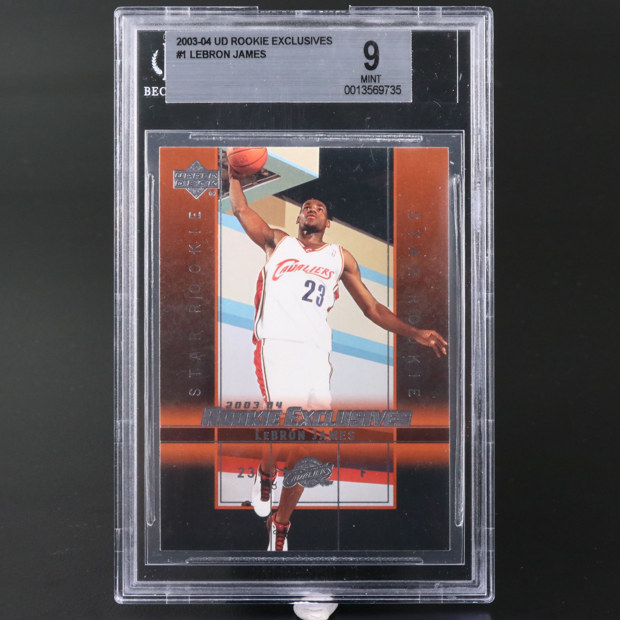 2003-04 Upper Deck LeBron James Rookie Exclusives Basketball Card Graded BGS 9