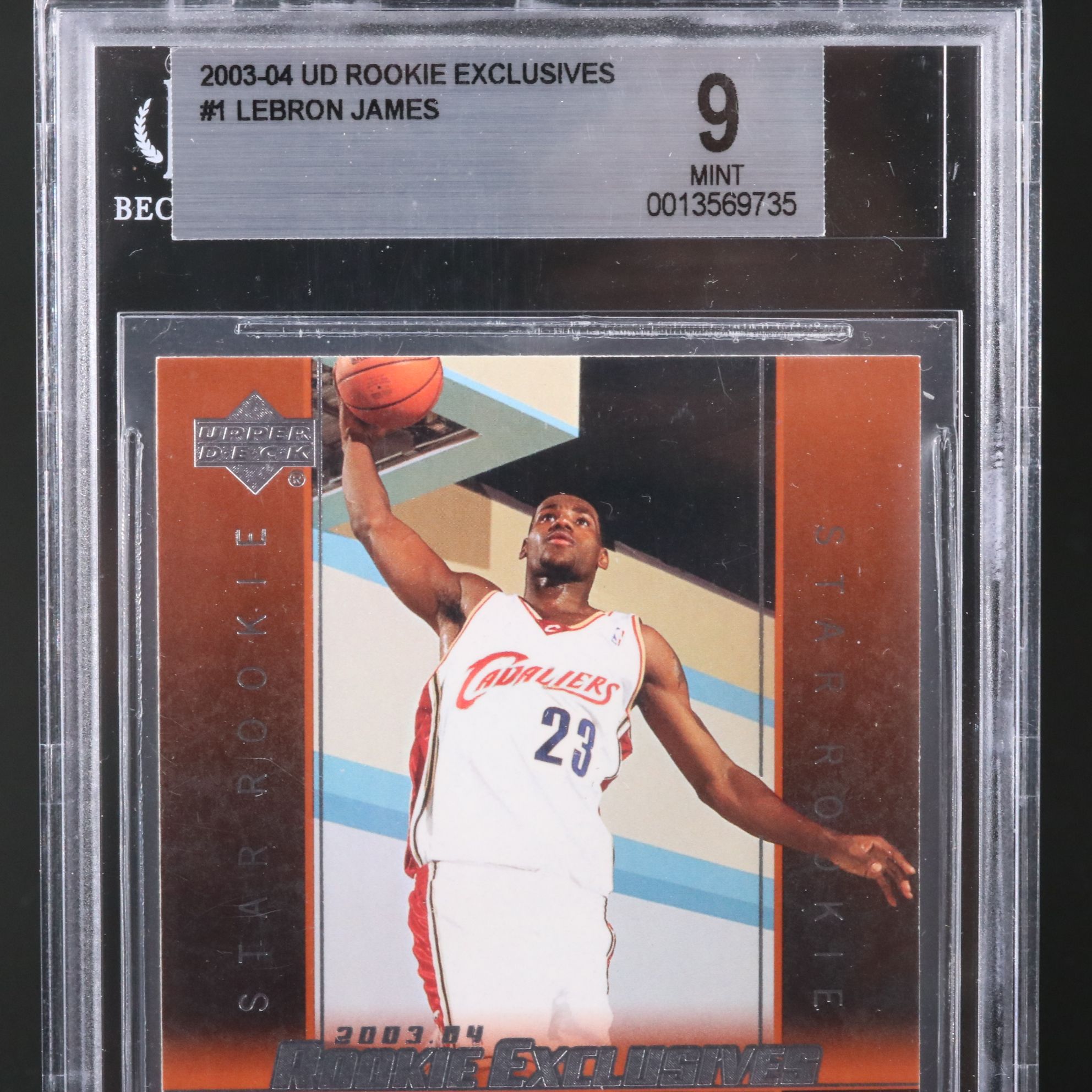 2003-04 Upper Deck LeBron James Rookie Exclusives Basketball Card Graded BGS 9