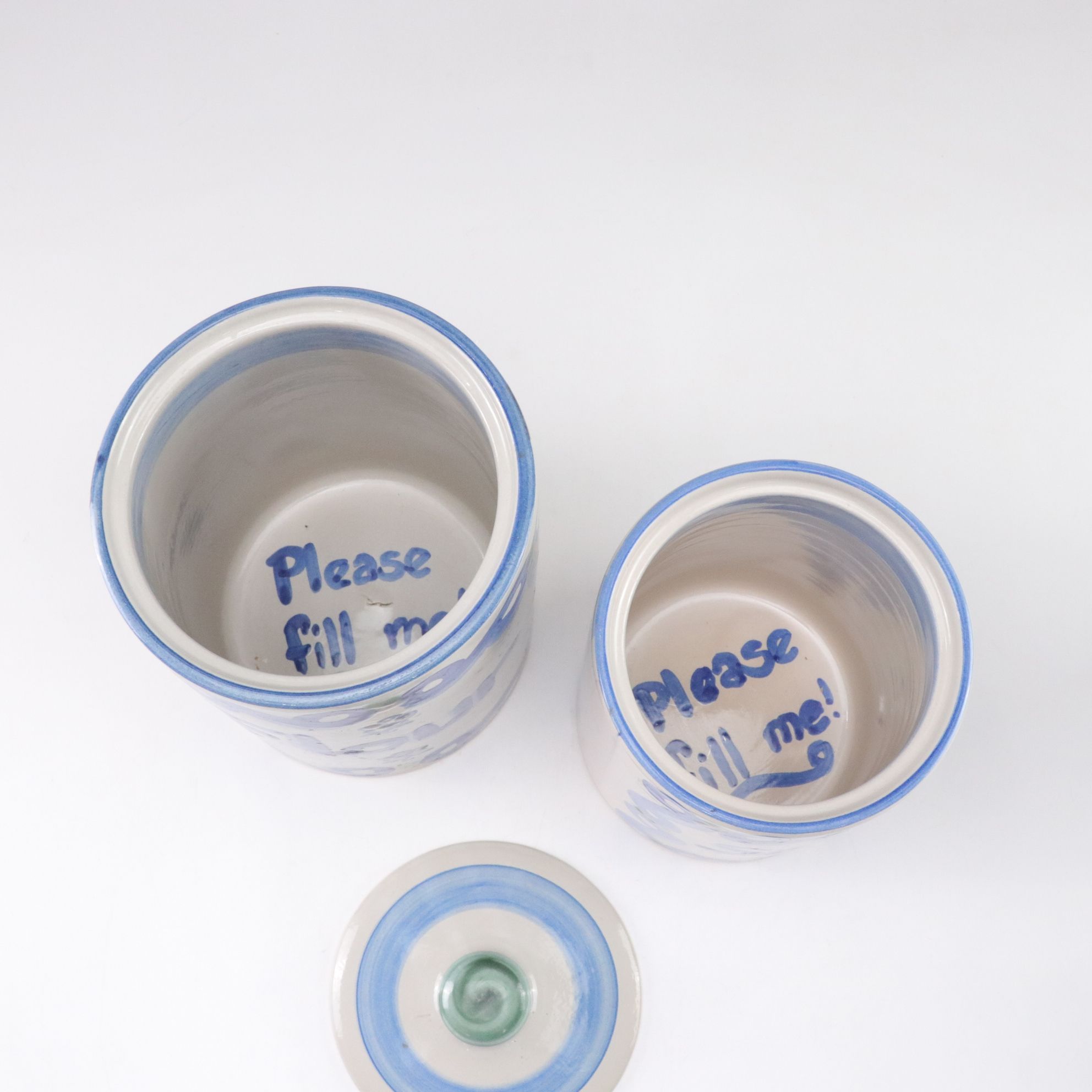 M.A. Hadley Pottery Canister Set with Sugar, Flour, Coffee, and Goodies