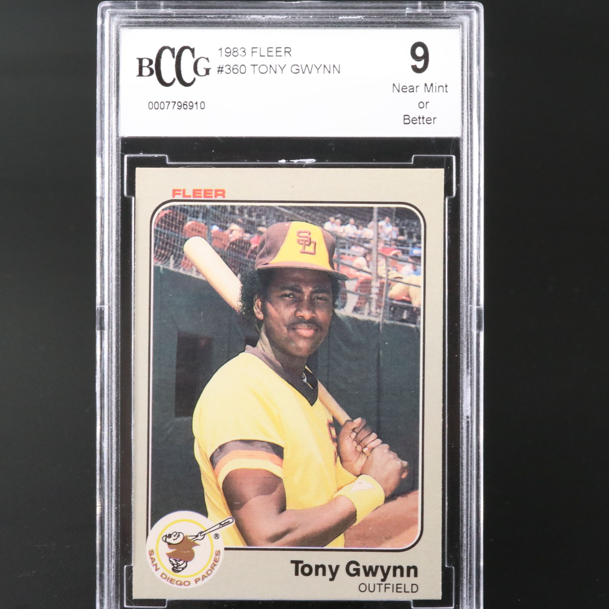 1983 Fleer Tony Gwynn San Diego Padres Rookie Baseball Card Graded BCCG 9