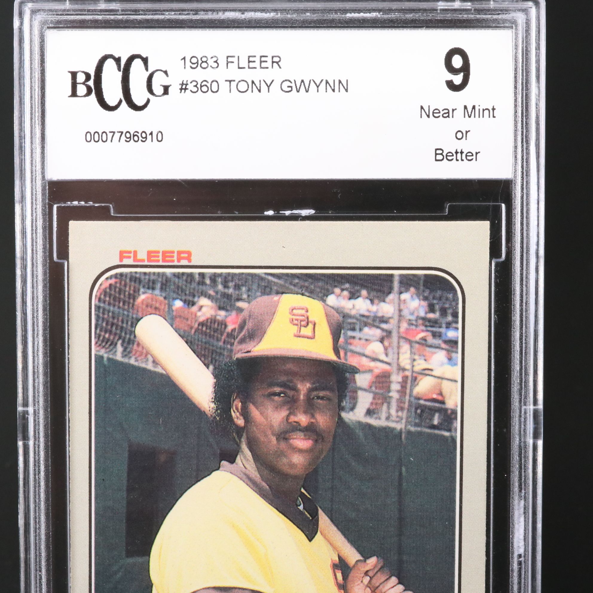 1983 Fleer Tony Gwynn San Diego Padres Rookie Baseball Card Graded BCCG 9