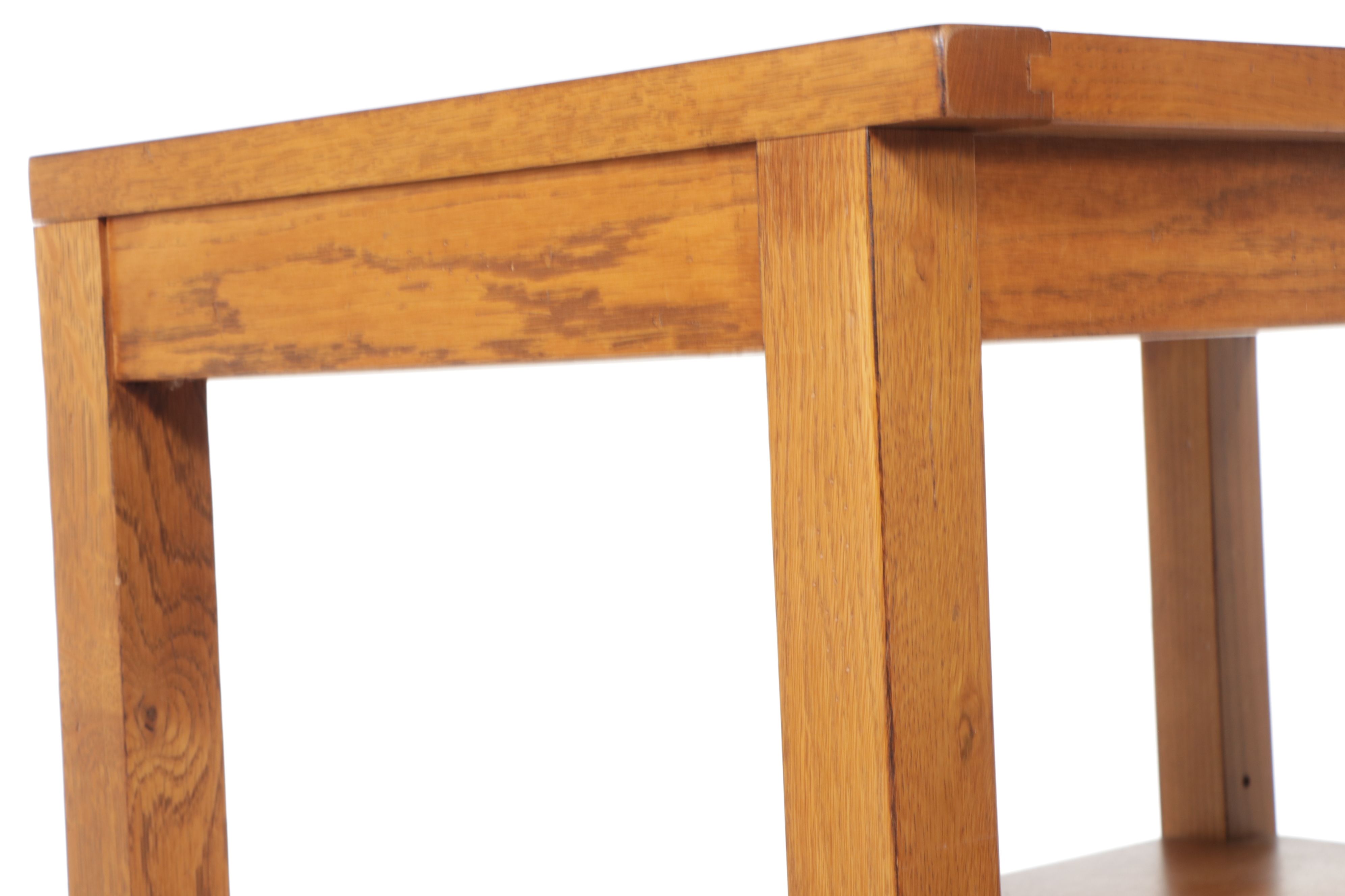 Oak Storage Shelf on Casters, Late 20th Century