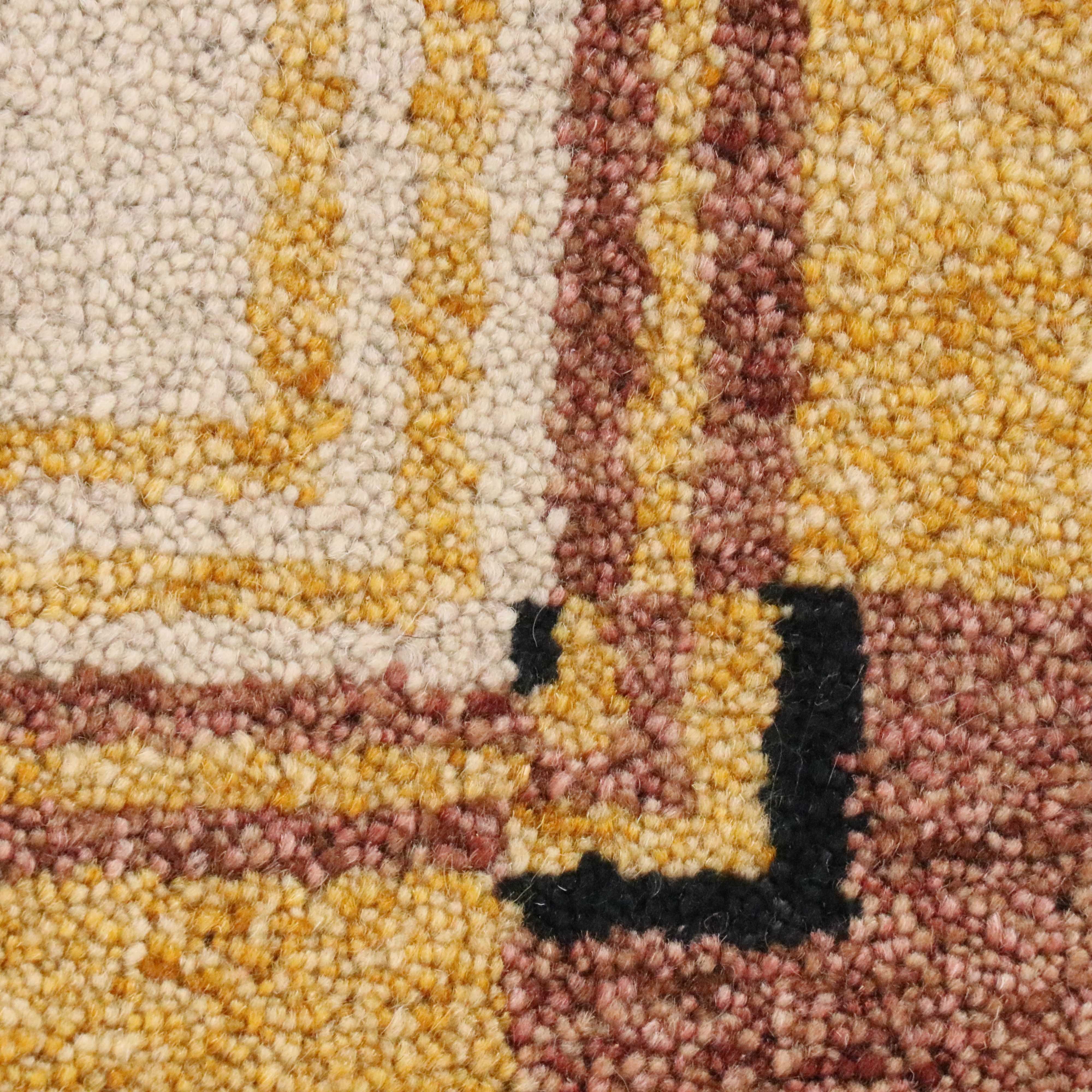 4'1 x 5'11 Hand-Knotted Turkish Contemporary Geometric Area Rug