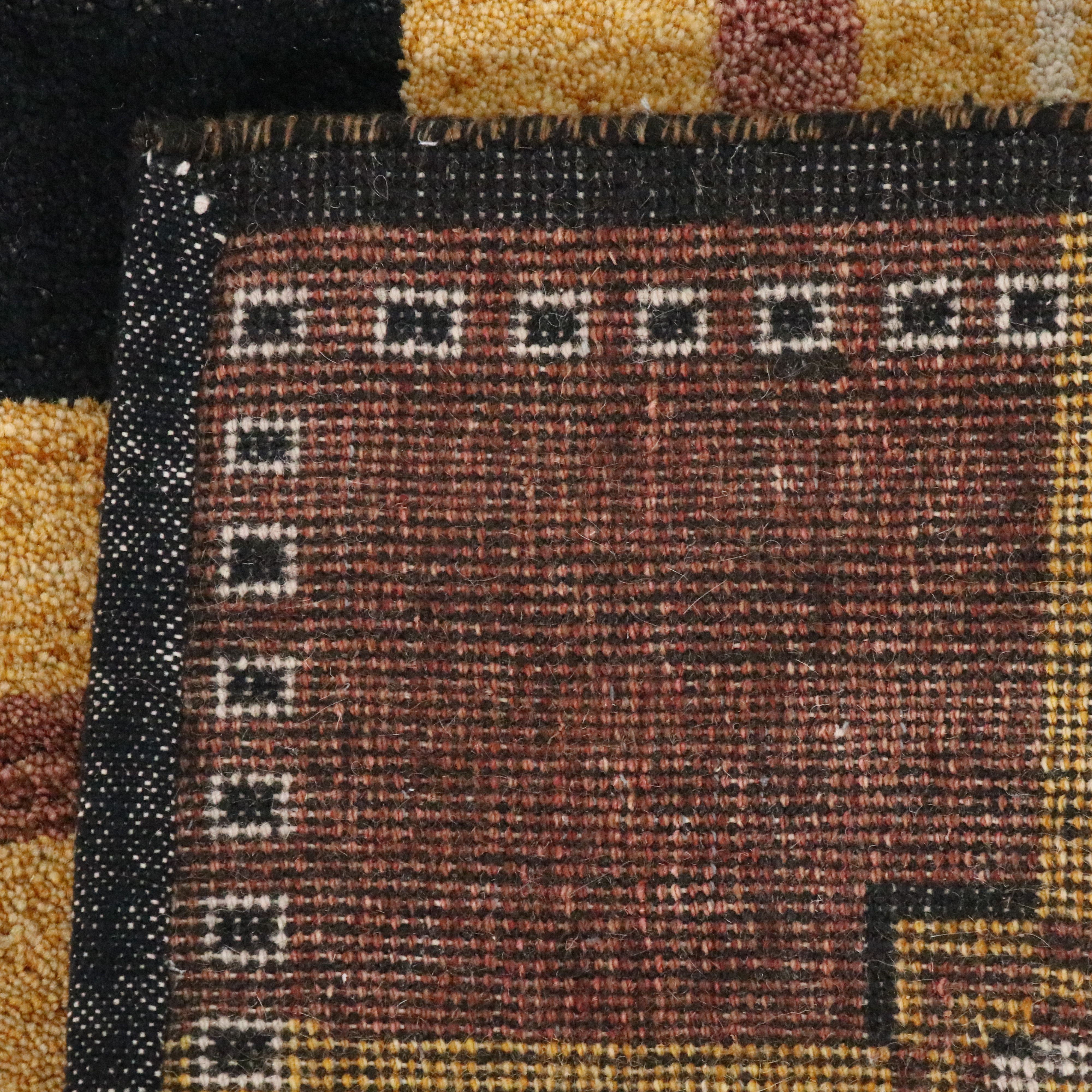 4'1 x 5'11 Hand-Knotted Turkish Contemporary Geometric Area Rug