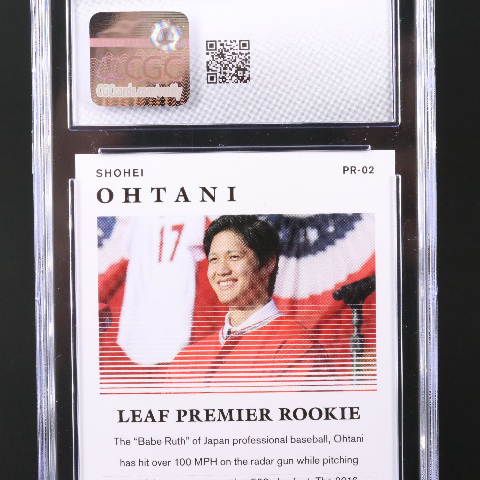 2018 Leaf Shohei Ohtani Premier Rookies Baseball Card Graded CGC 10