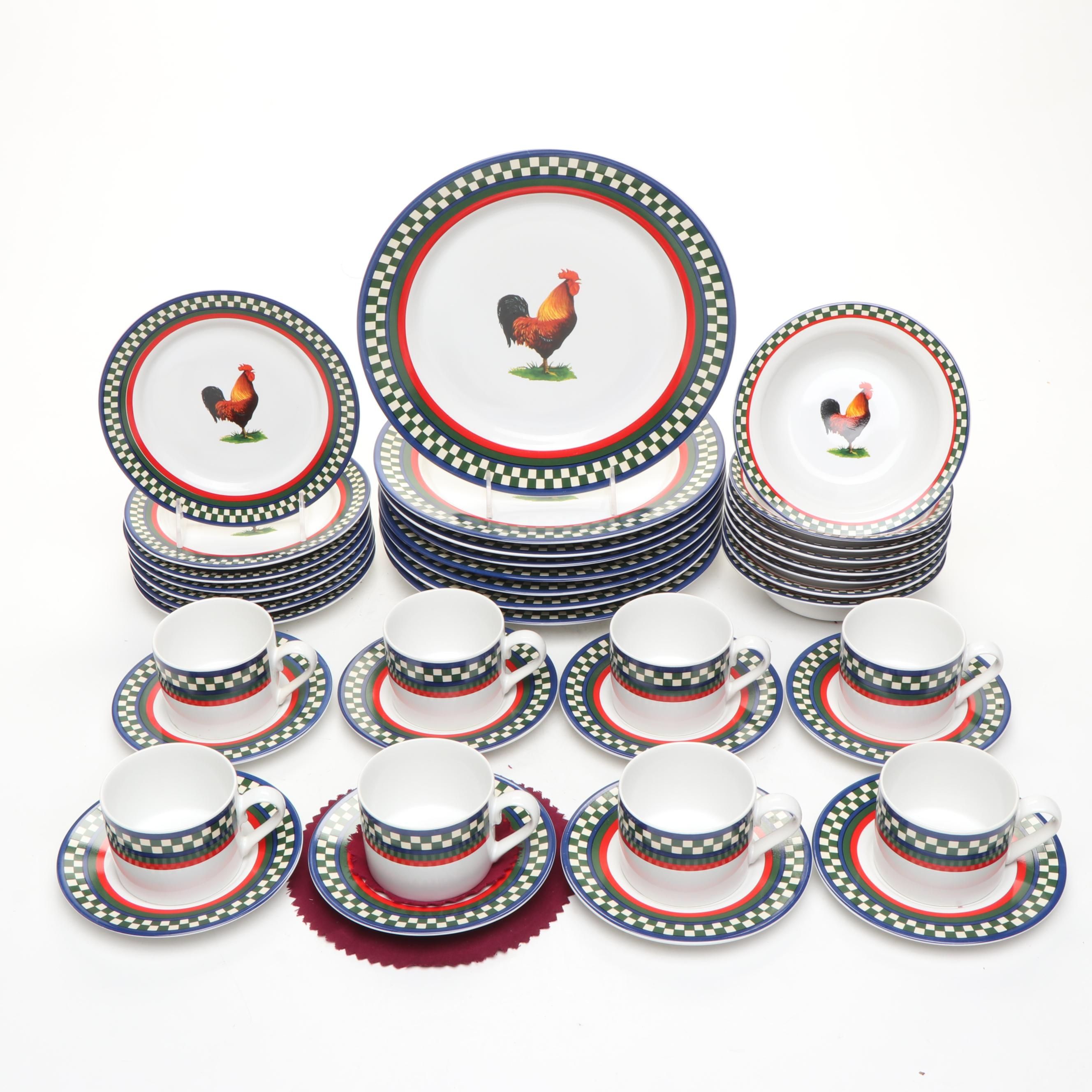 International Tableworks "Ella's Rooster" Ceramic Dinnerware, 1993-1995