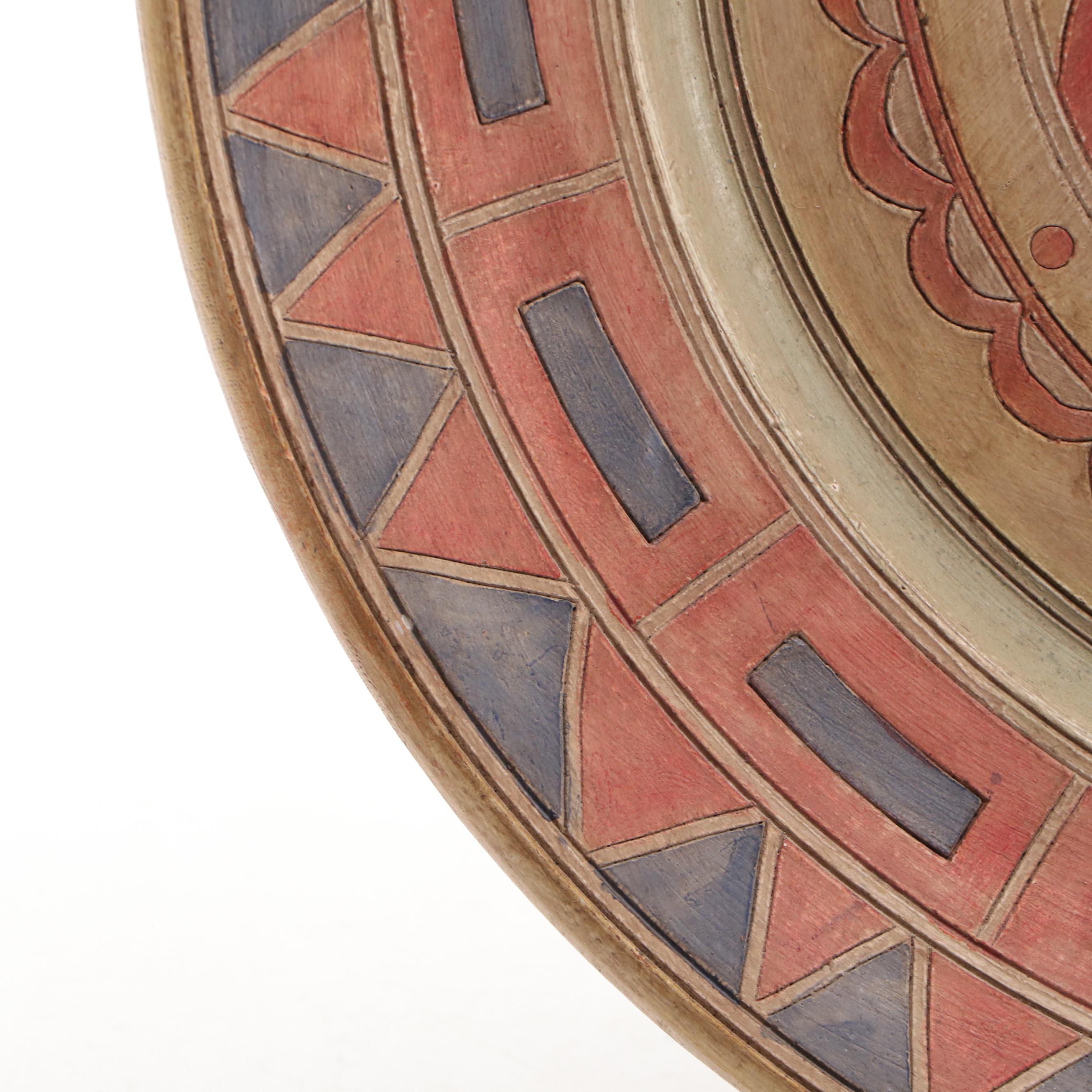 Brazilian Folk Art Style Ceramic Charger Plate