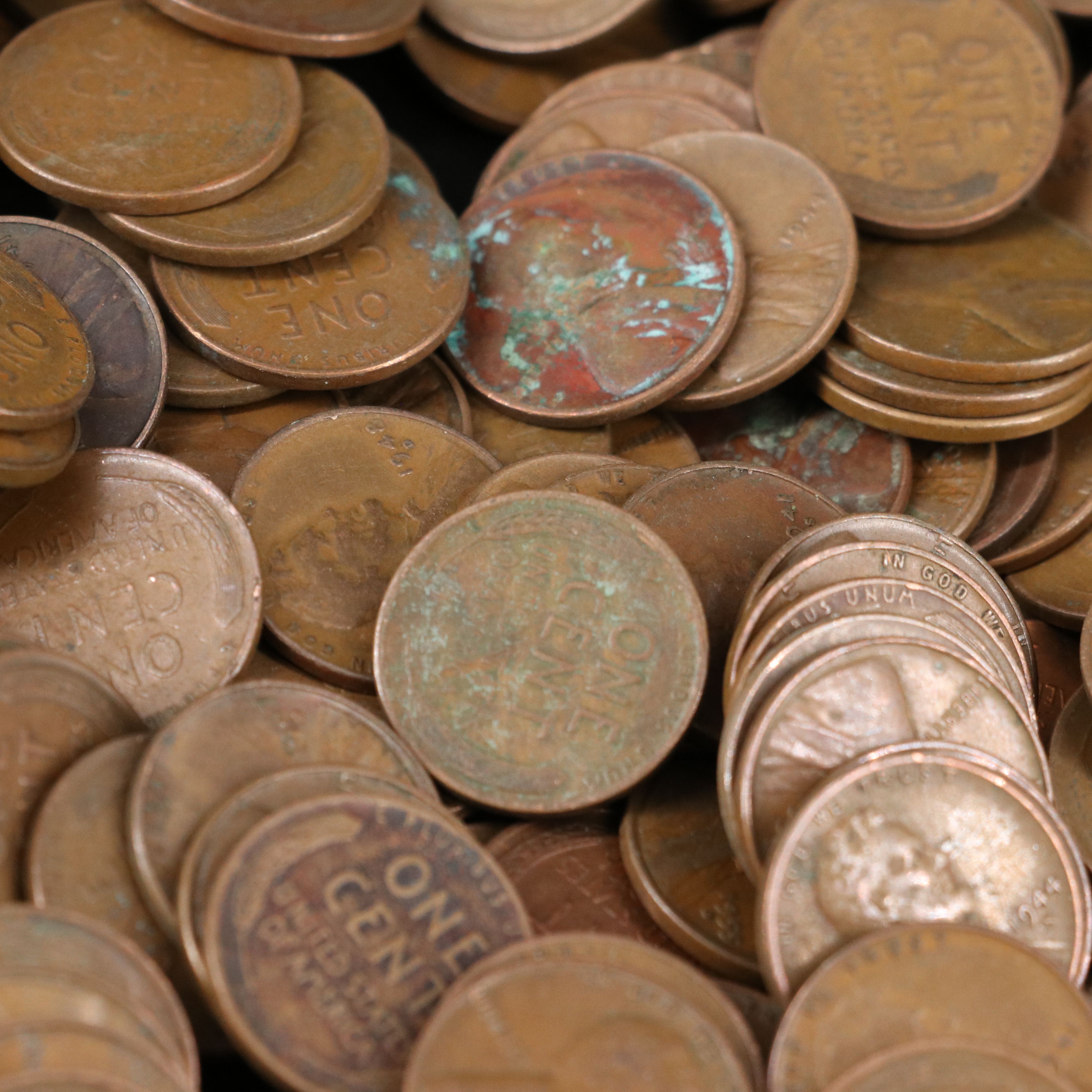 1,000 Wheat Cents and 59 Indian Head Cents