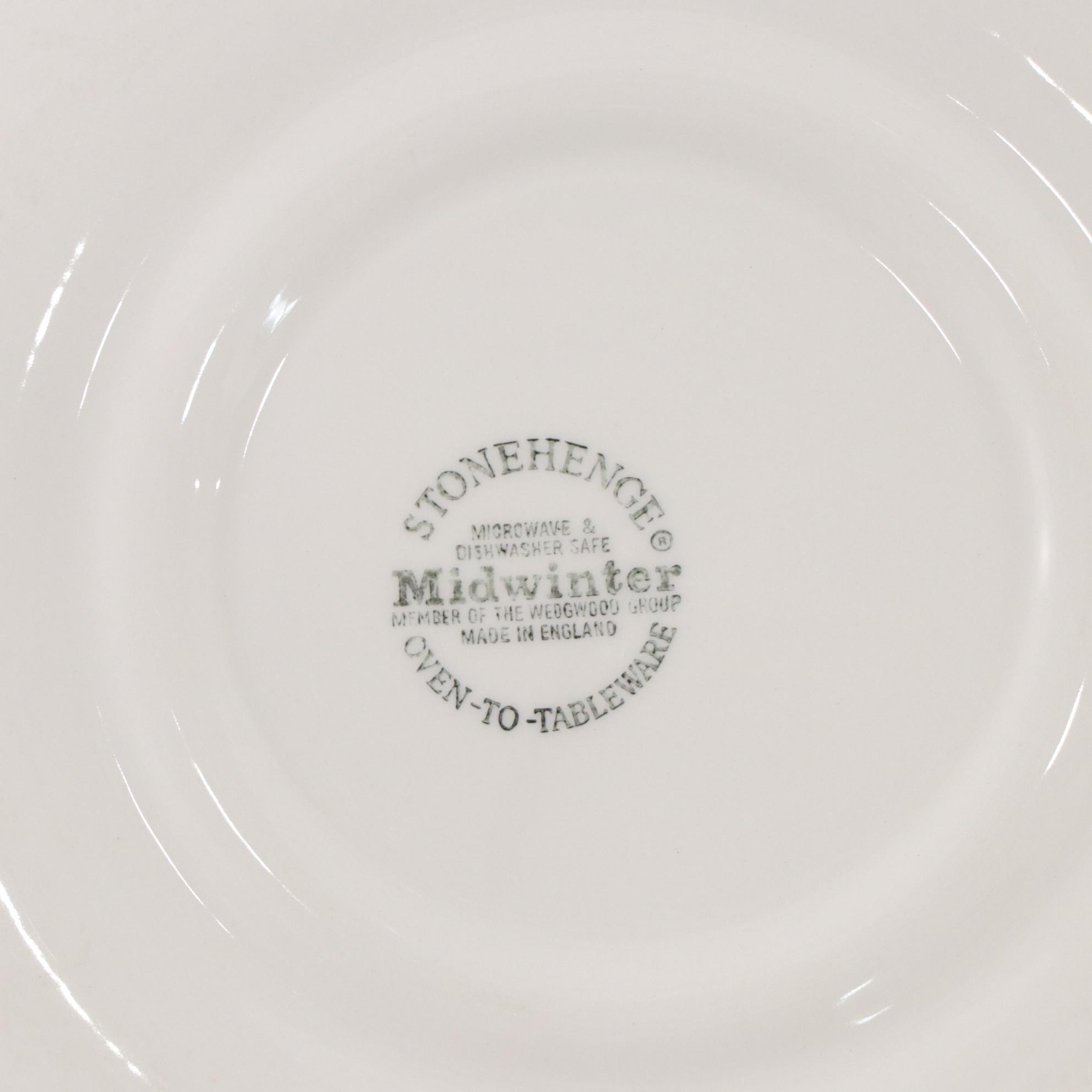 English Midwinter "Stonehenge White" Dinnerware Set, 1973 - 1991