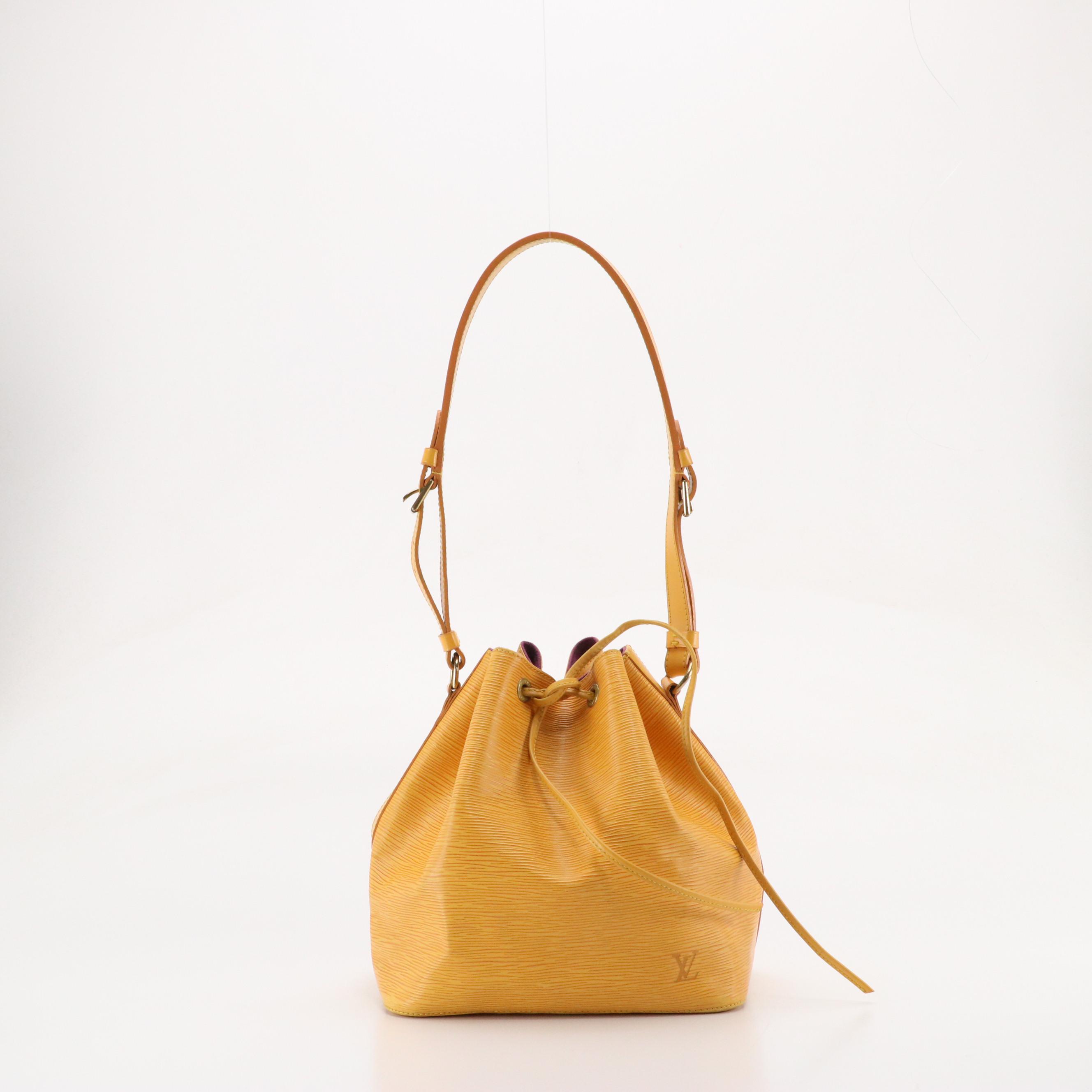 Louis Vuitton Petit Noé Bag in Tassil Yellow Epi/Smooth Leather